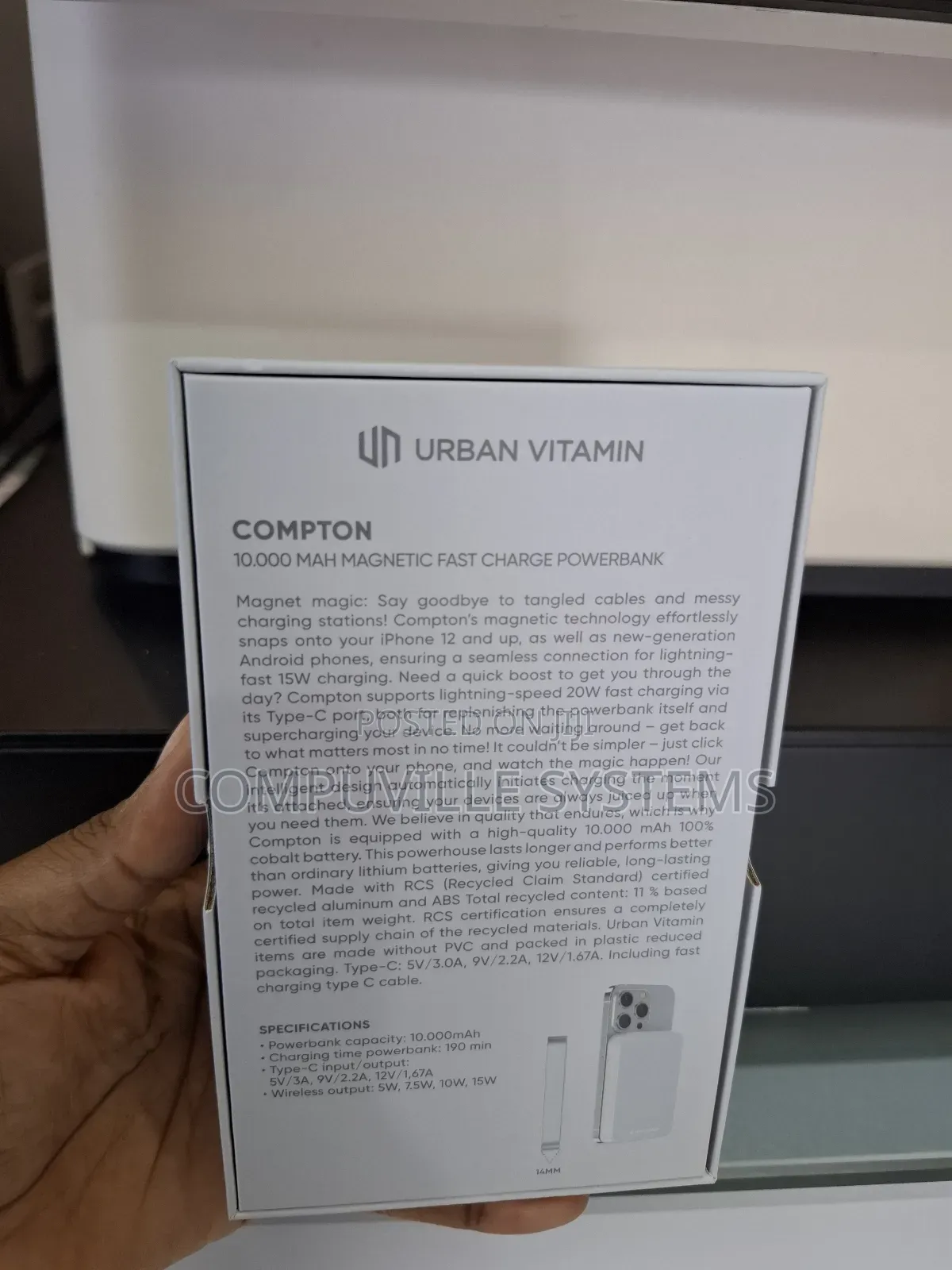 Compton 10.000 Mah Wireless Magnetic Fast Charge Powerbank