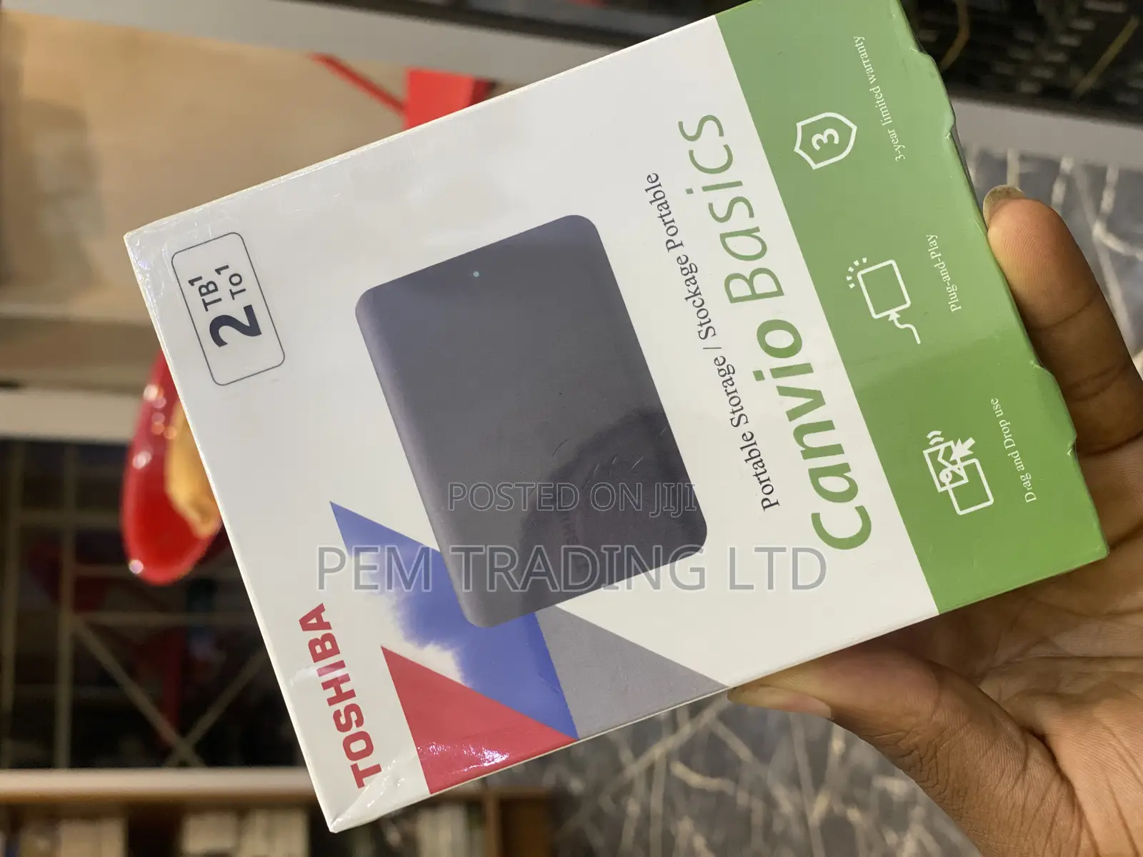 Toshiba Canvio Basics 2tb Portable External Hard Drive Usb 3.0, Black