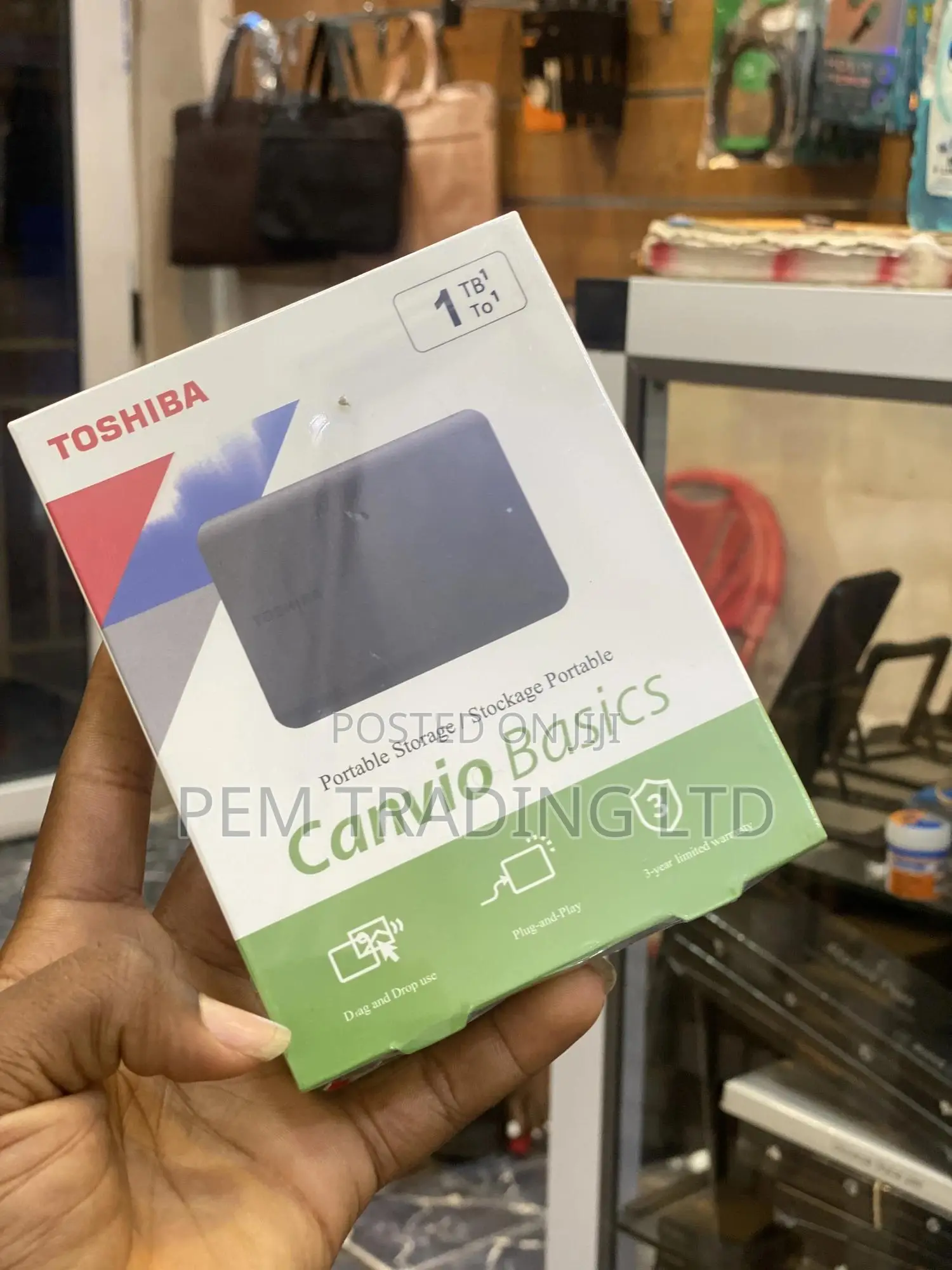 Toshiba Canvio Basics 1tb Portable External Hard Drive Usb 3.0, Black
