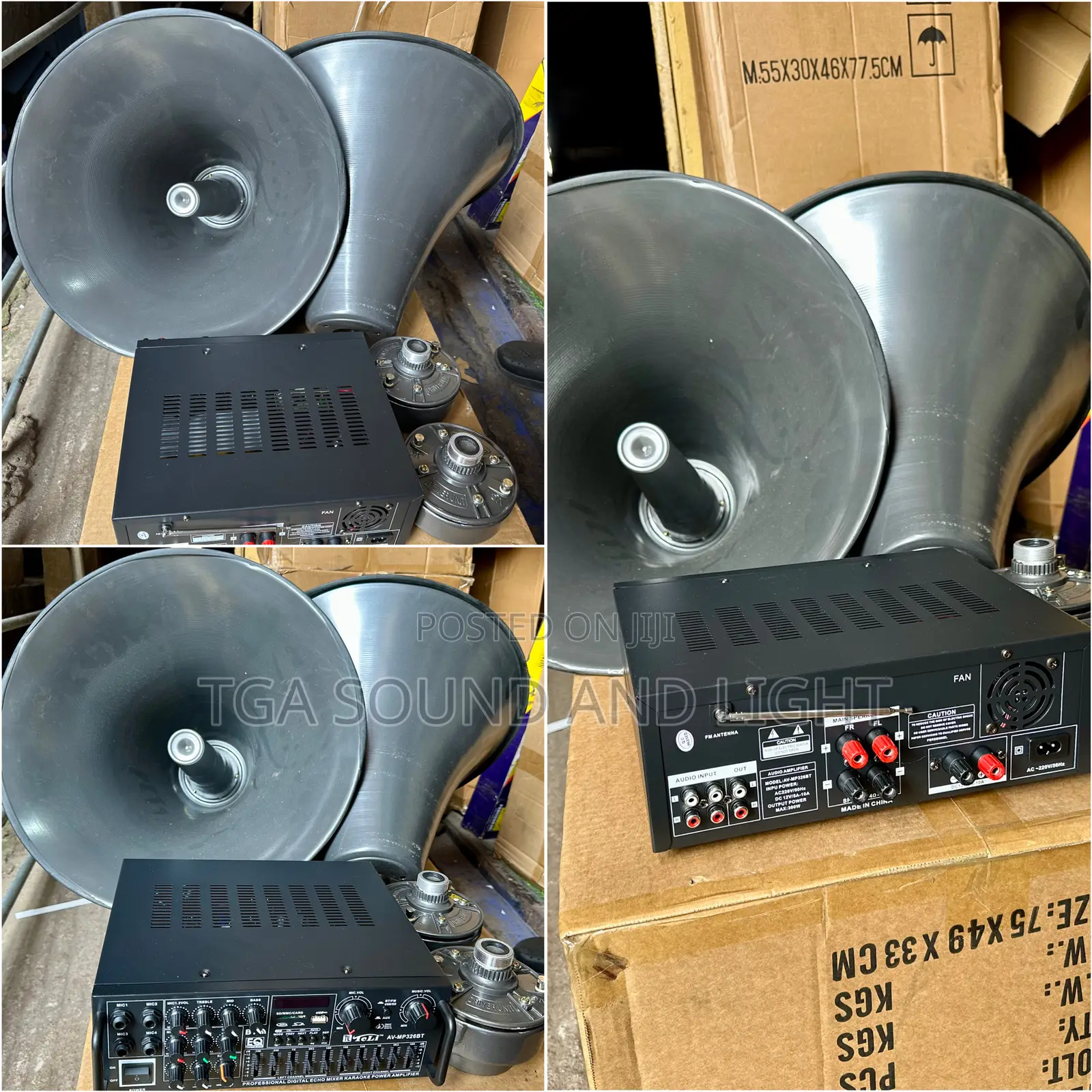 Reflex Horn Speaker And Amplifier Set