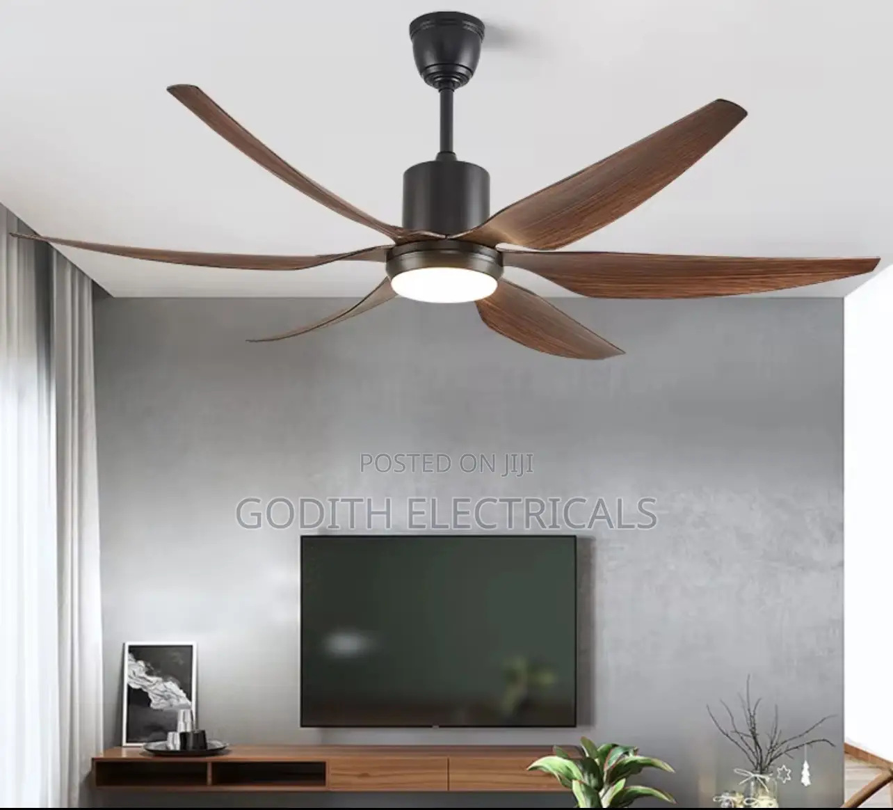 Ceiling Fan With 3 Colors 6blades Six Wind Speeds 66inches