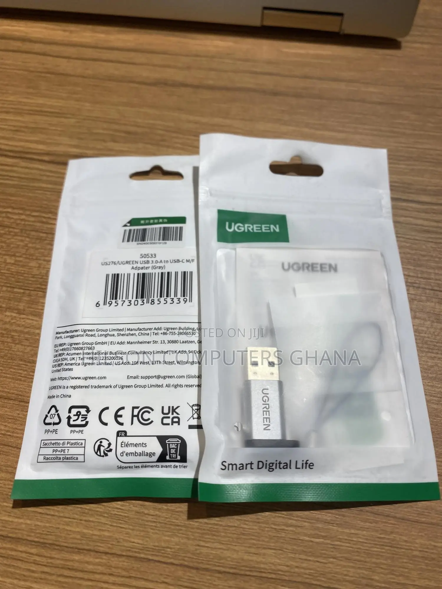 Ugreen Usb-a 3.0 Male to Usb-C 3.1 Female Adapter Gray 50533