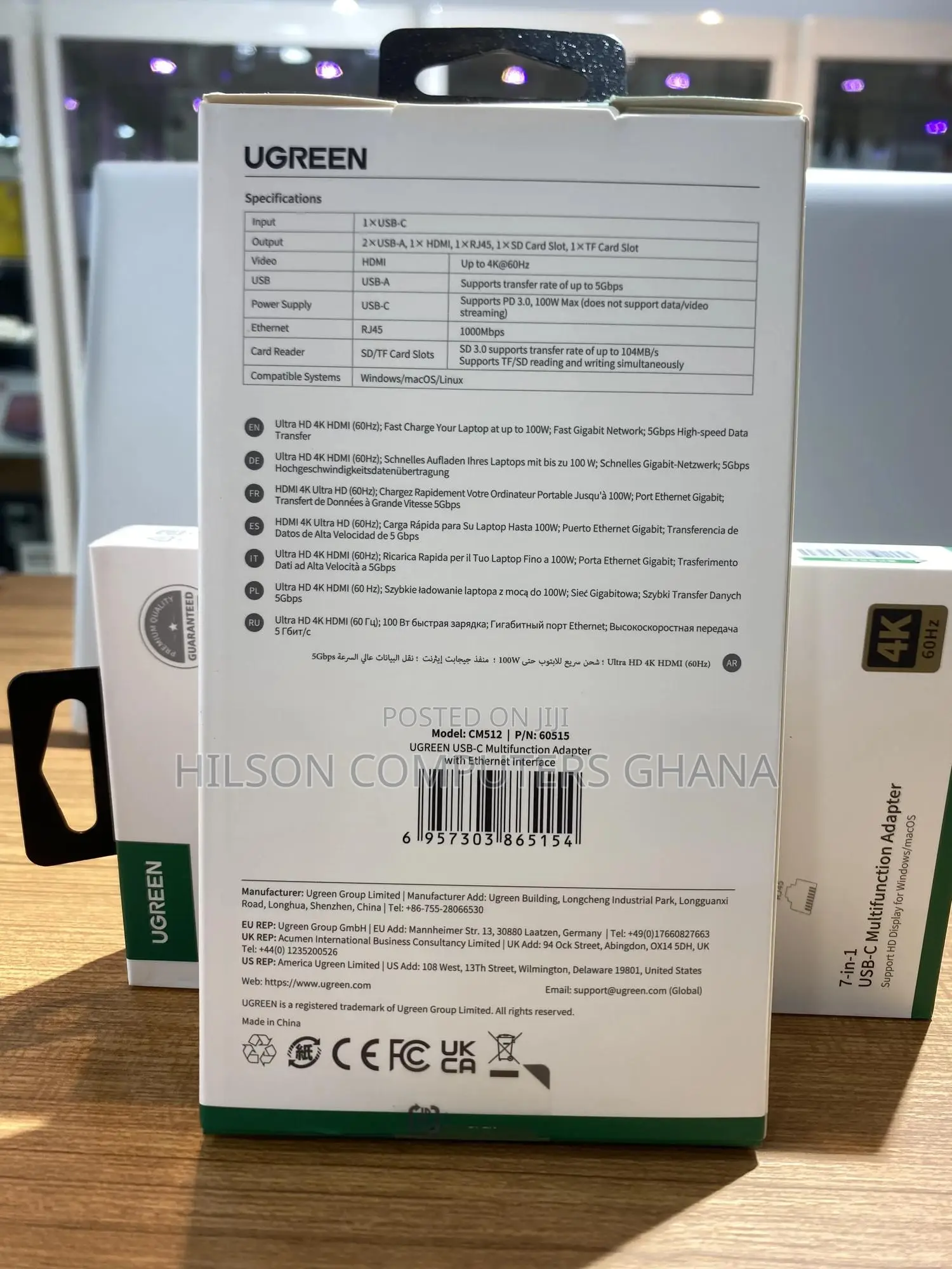 Ugreen Usb C 7 in 1 Hub With 60hz Hdmi - 60515