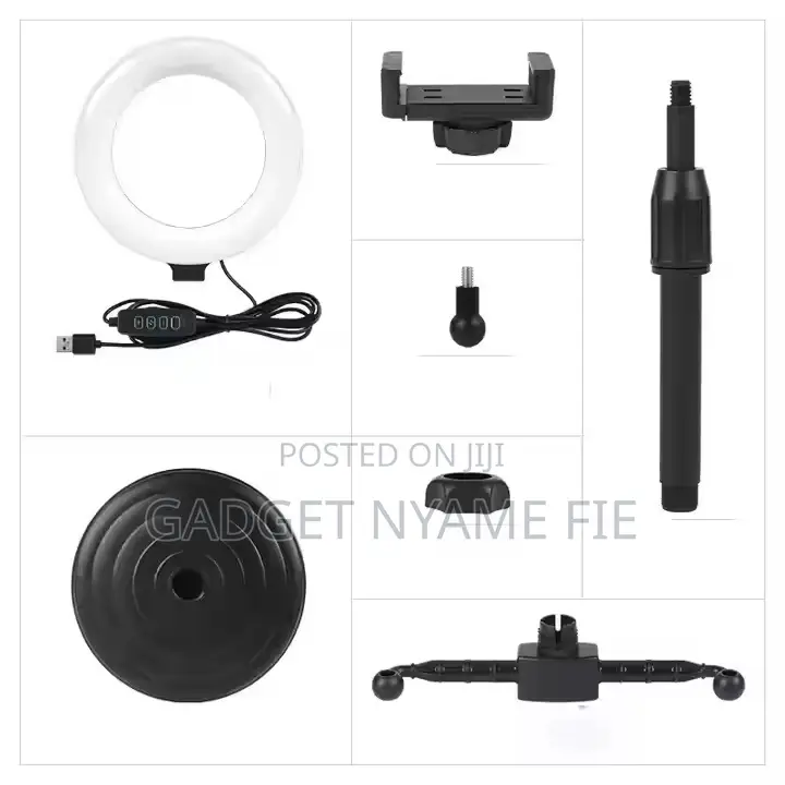 6 Inches Ring Light With 2 Mobile Phone Holders And Tripod