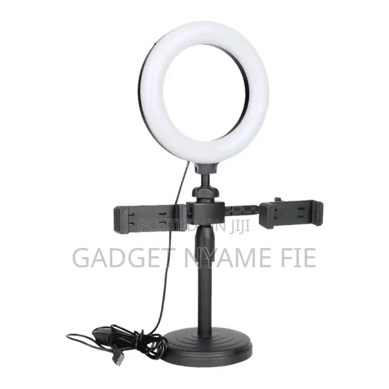 6 Inches Ring Light With 2 Mobile Phone Holders And Tripod