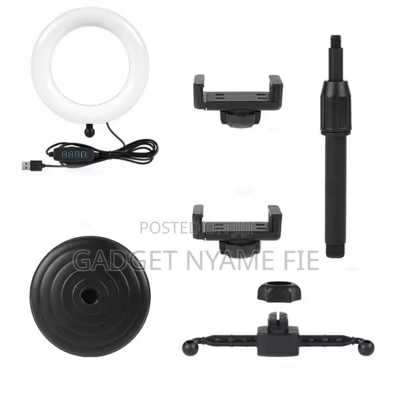 6 Inches Ring Light With 2 Mobile Phone Holders And Tripod