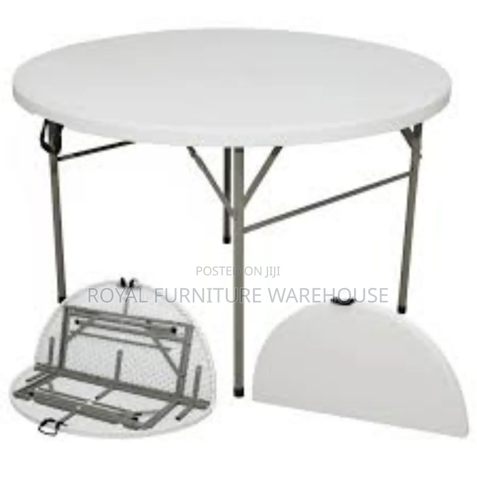 Foldable White Table With the Diameter of 154cm