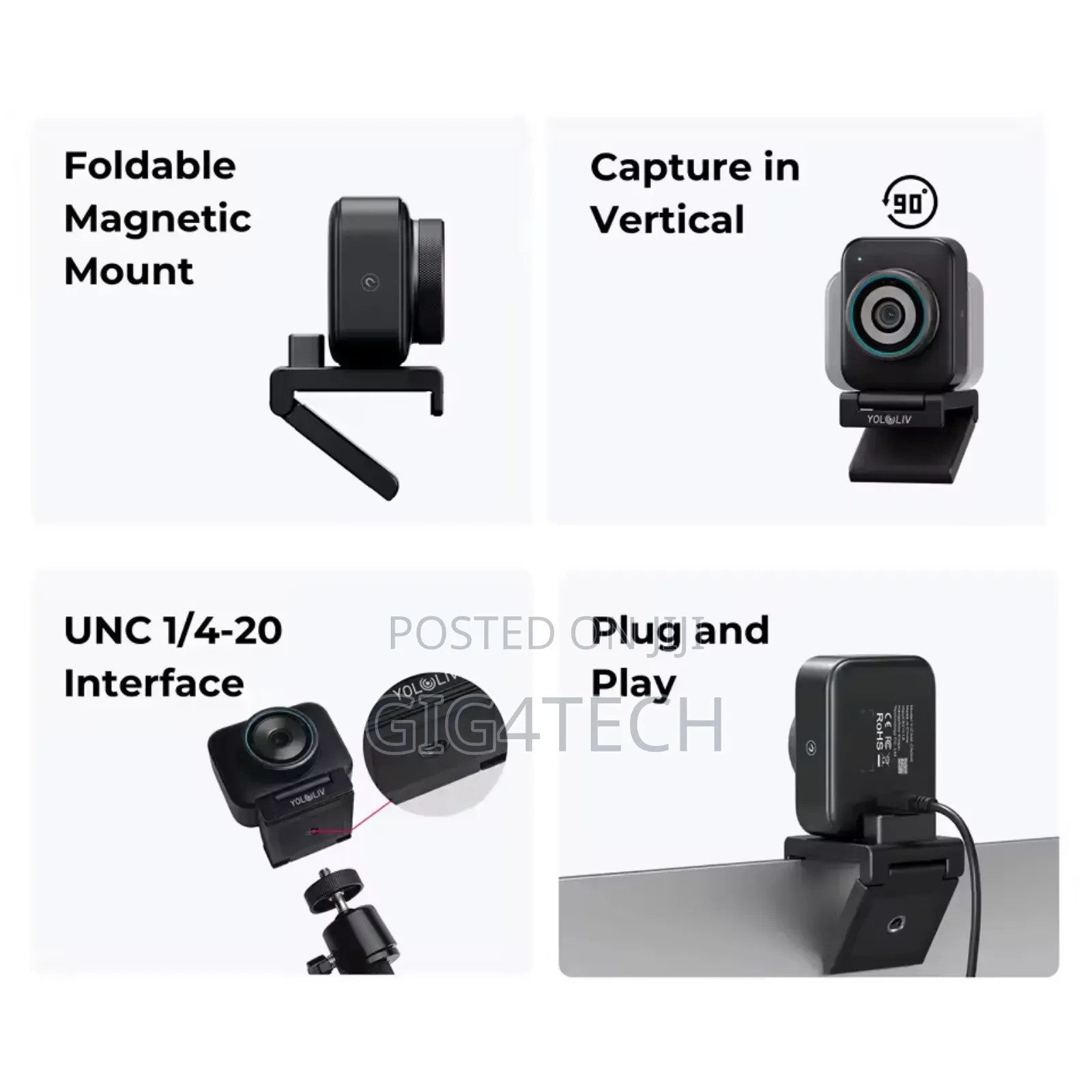 Yololiv Yolocam S3 Webcam Live Streaming Video Calls Content Create