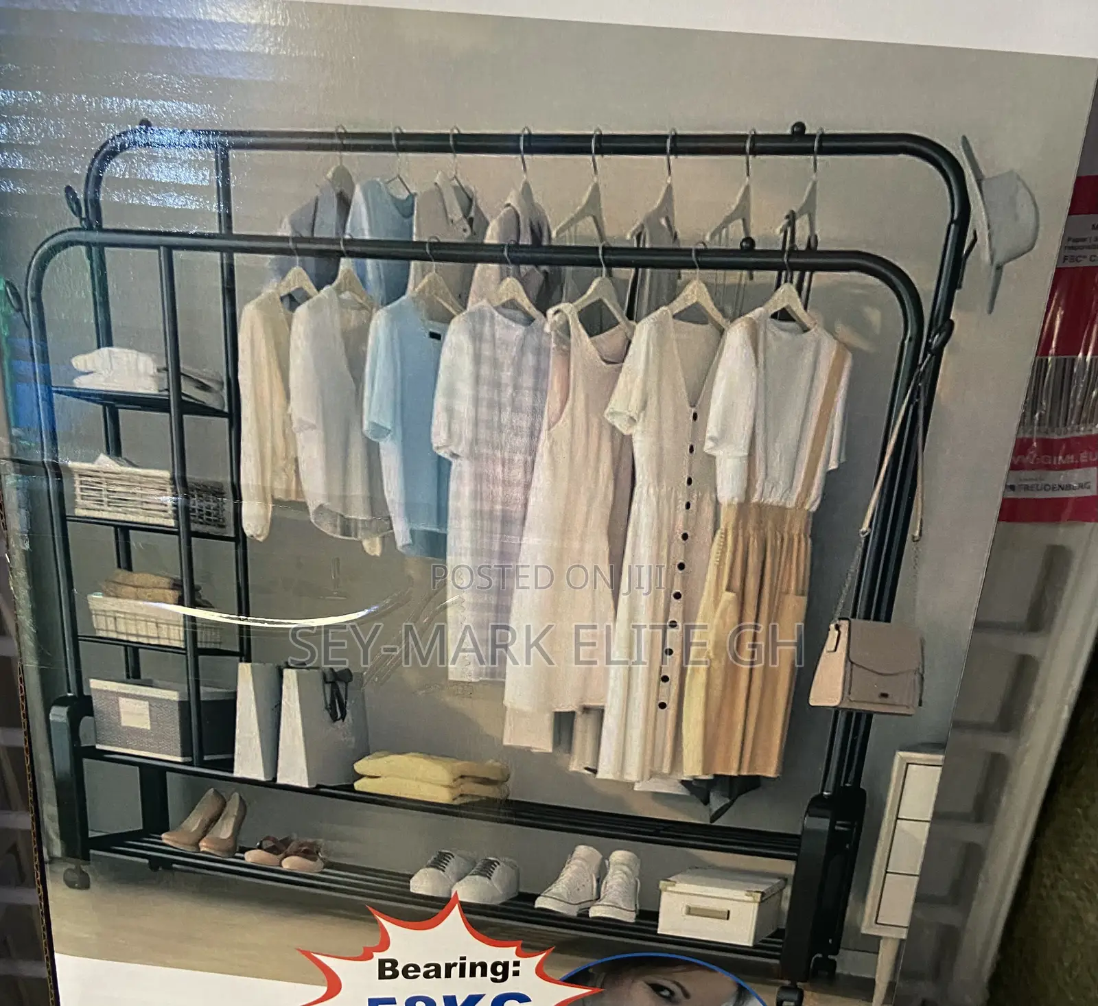 Double Cloth Hanger With Shoe/Bag Rack