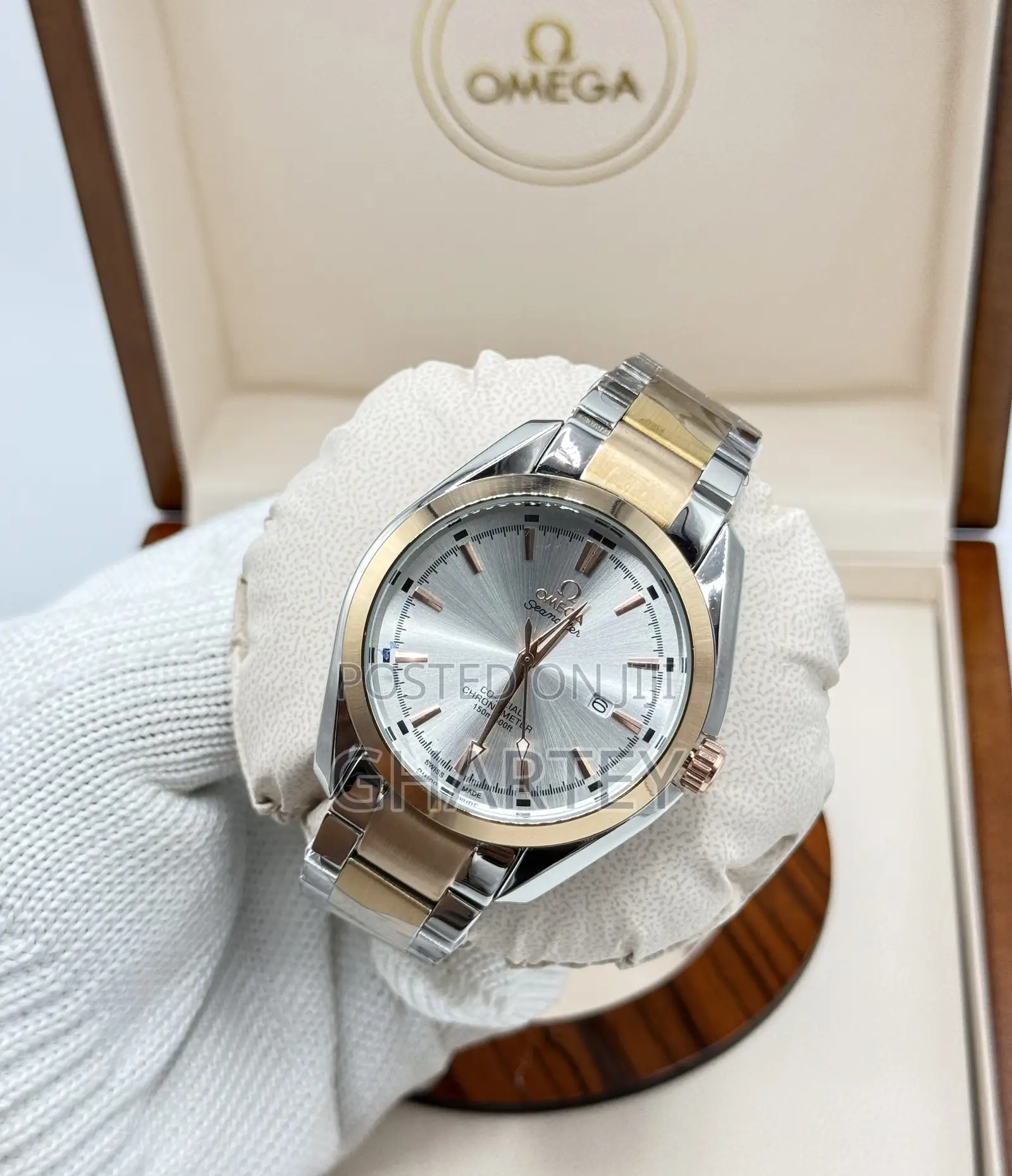 Omega Seamaster Mens Watch in Rosegold Rosegold Silver