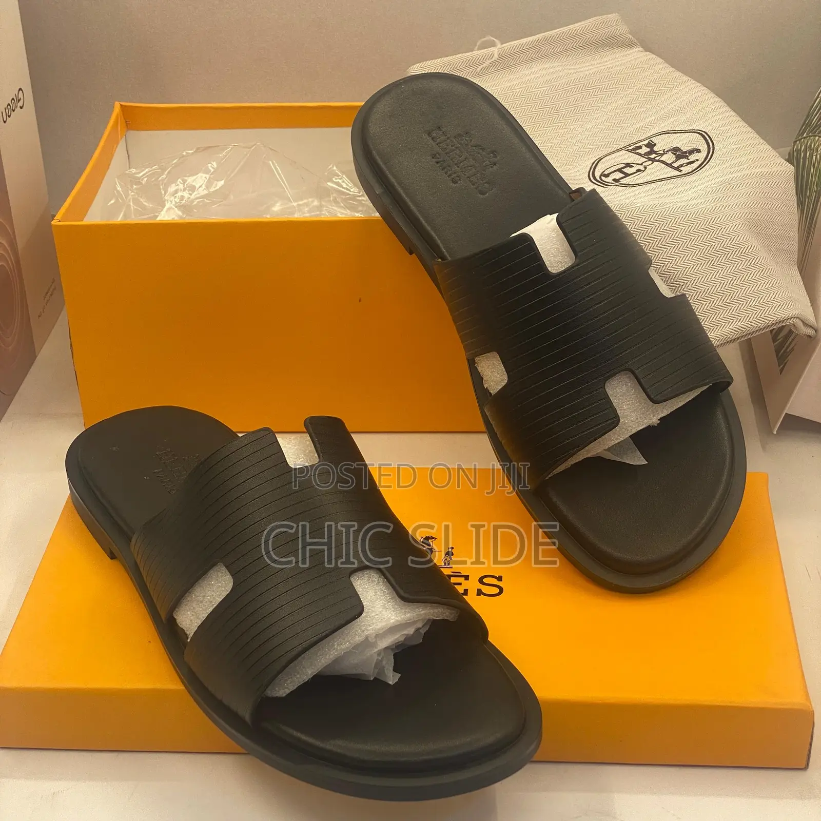 Thick Leather Hermes Slippers