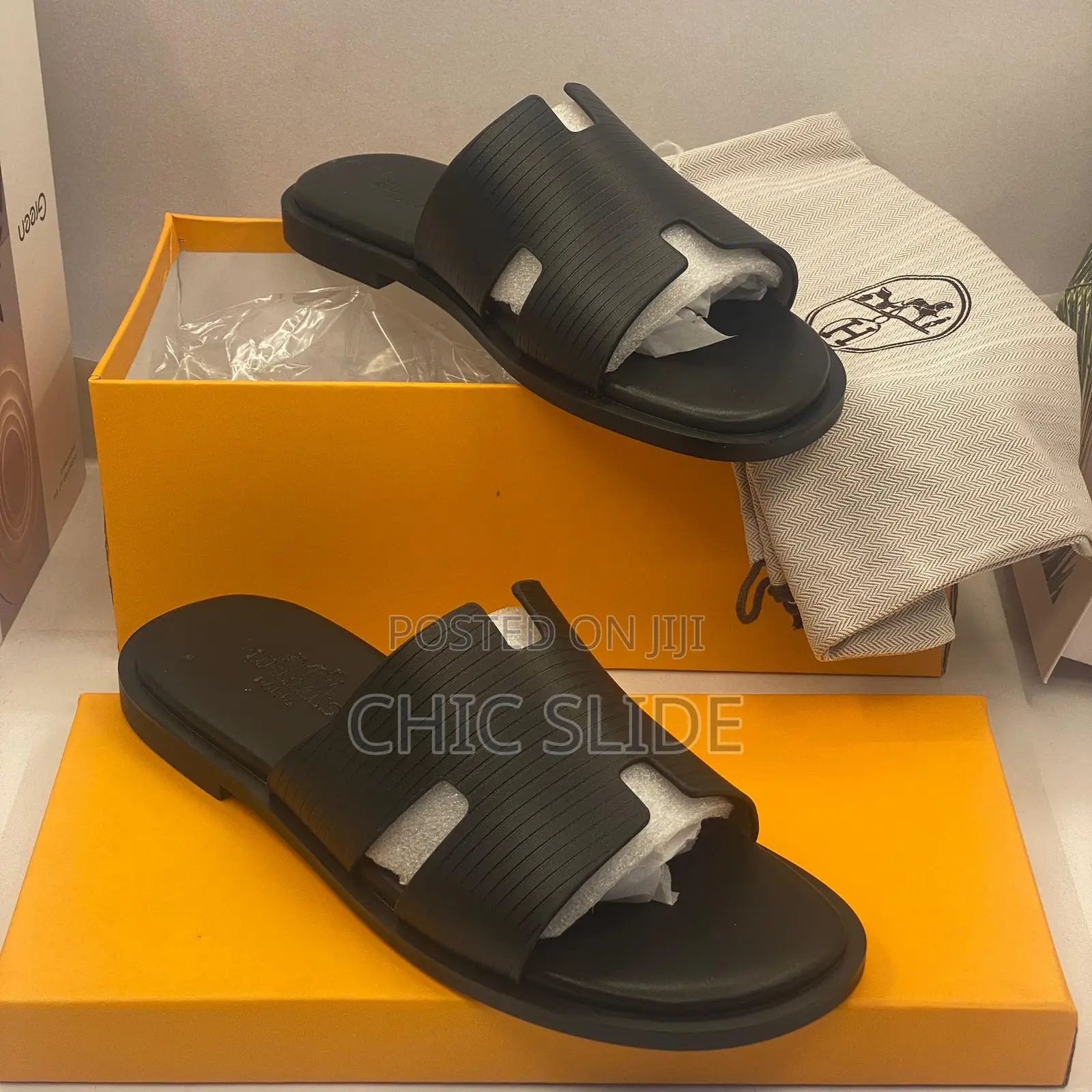 Thick Leather Hermes Slippers