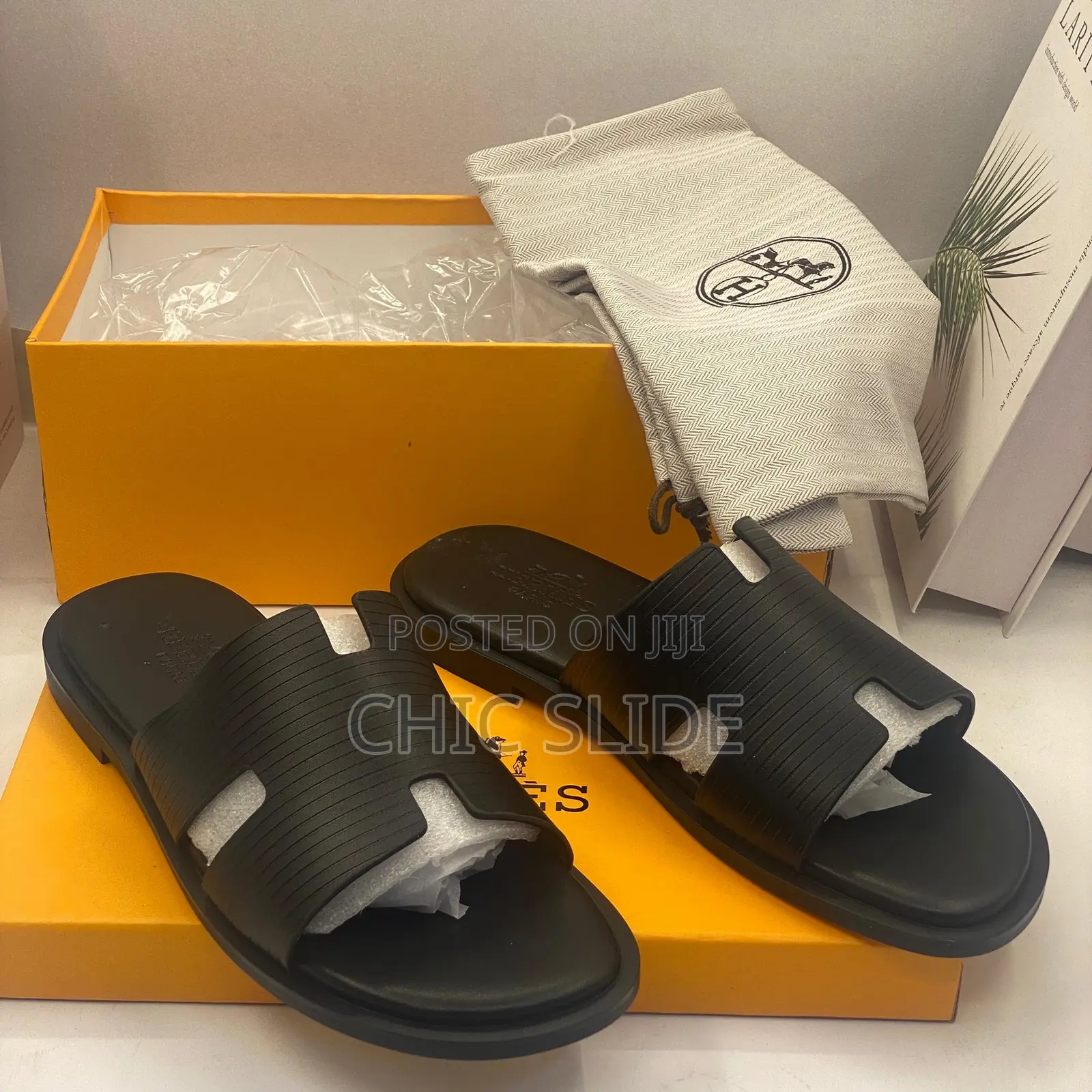 Thick Leather Hermes Slippers