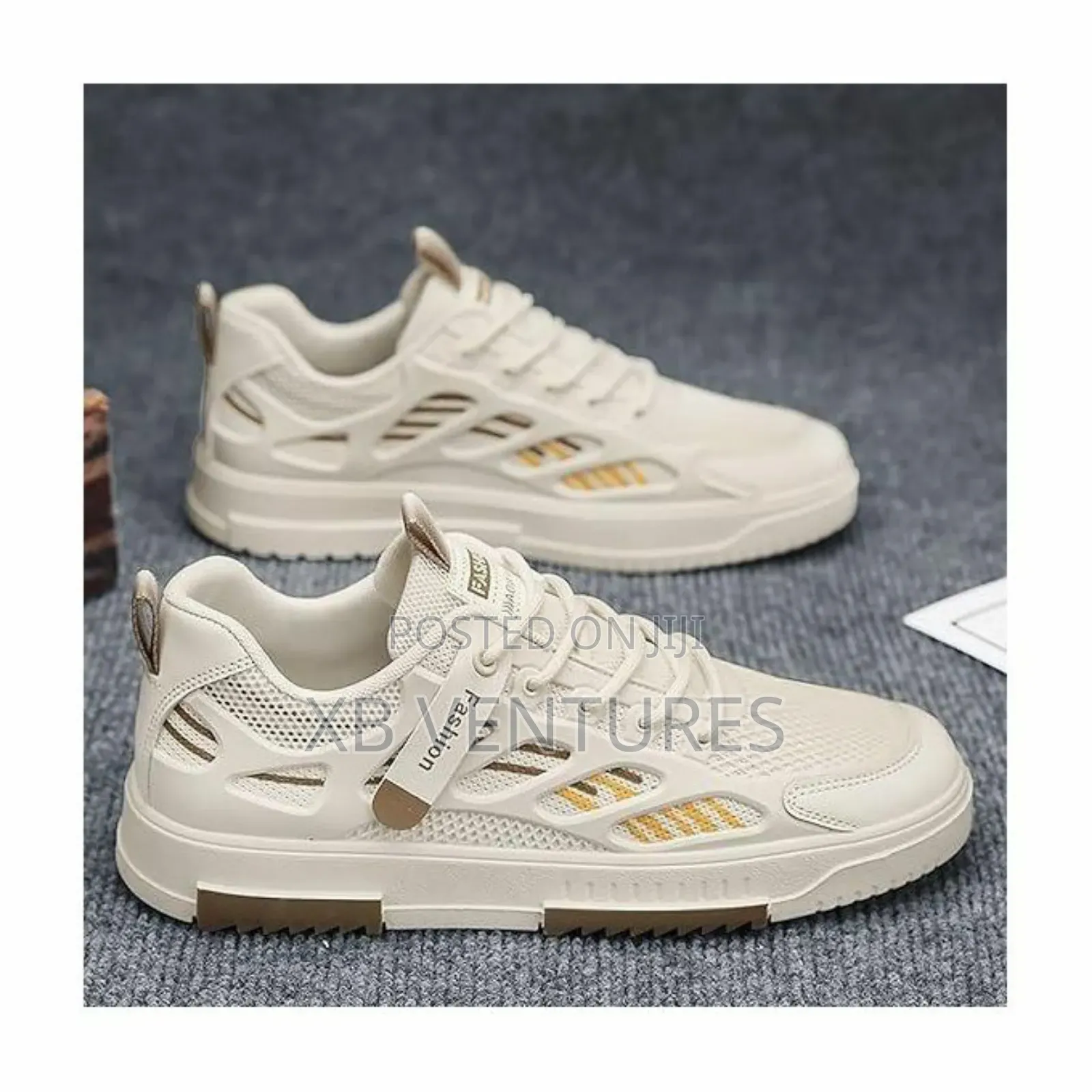 Men's Low-Top Sports Sneakers - Beige