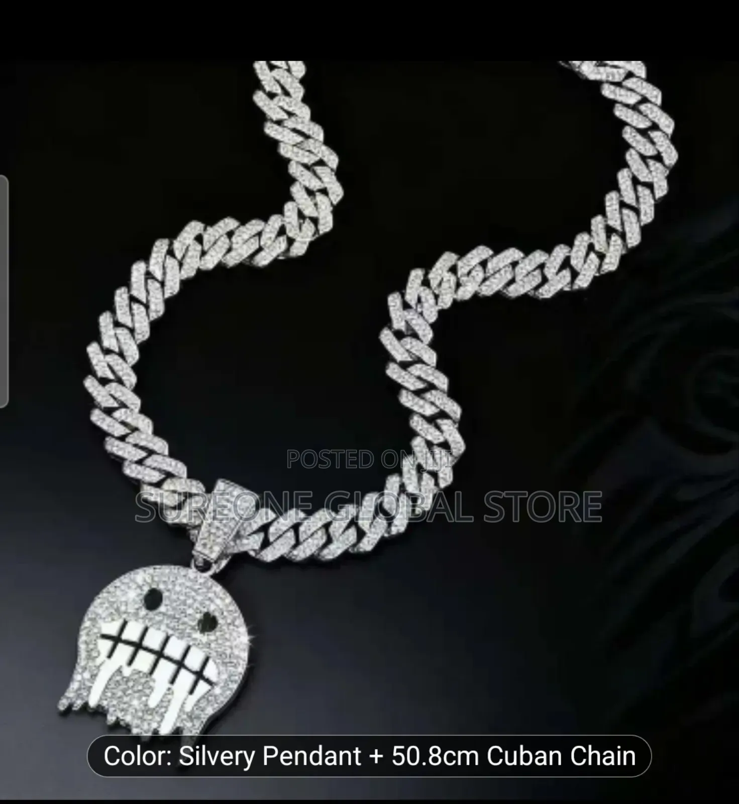 Hip Hop Ice Face Expression Cuban Chain Necklace - Ice Teeth