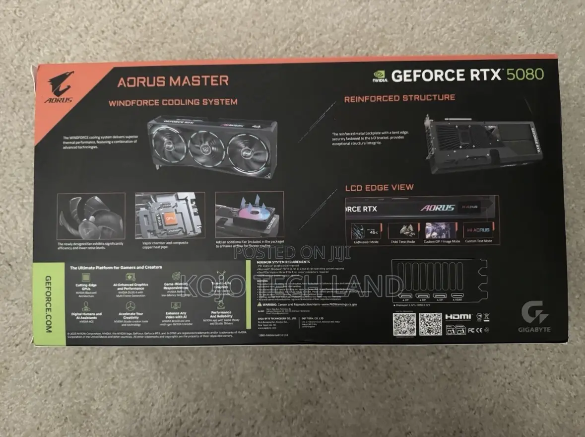 Gigabyte Aorus Geforce RTX 5080 Master Graphics Card 16gb