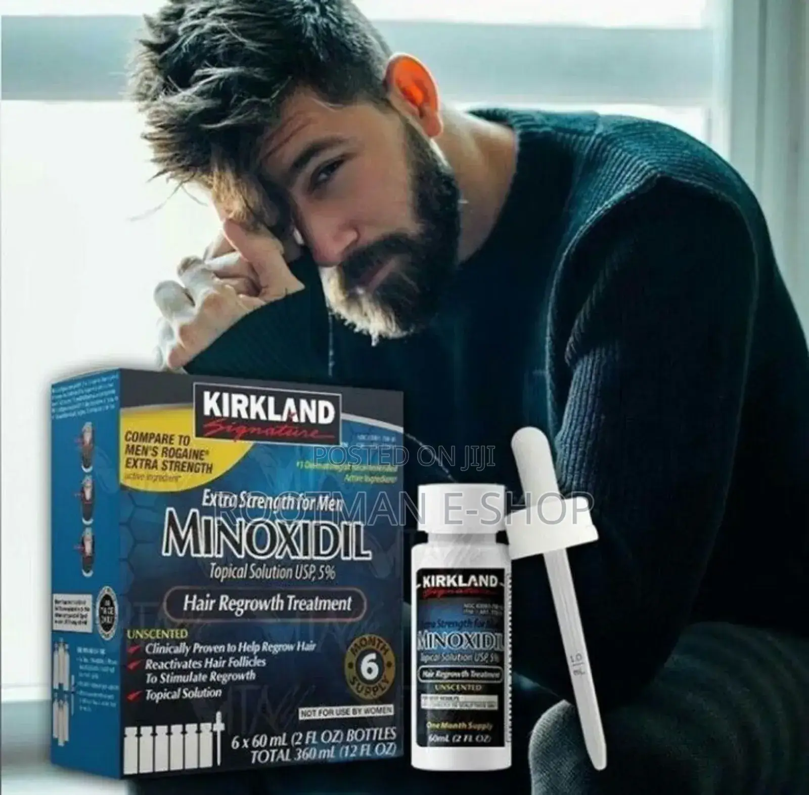 Minoxidil Men's Hair/Beard Solution - 1 Box (6 Pieces) 