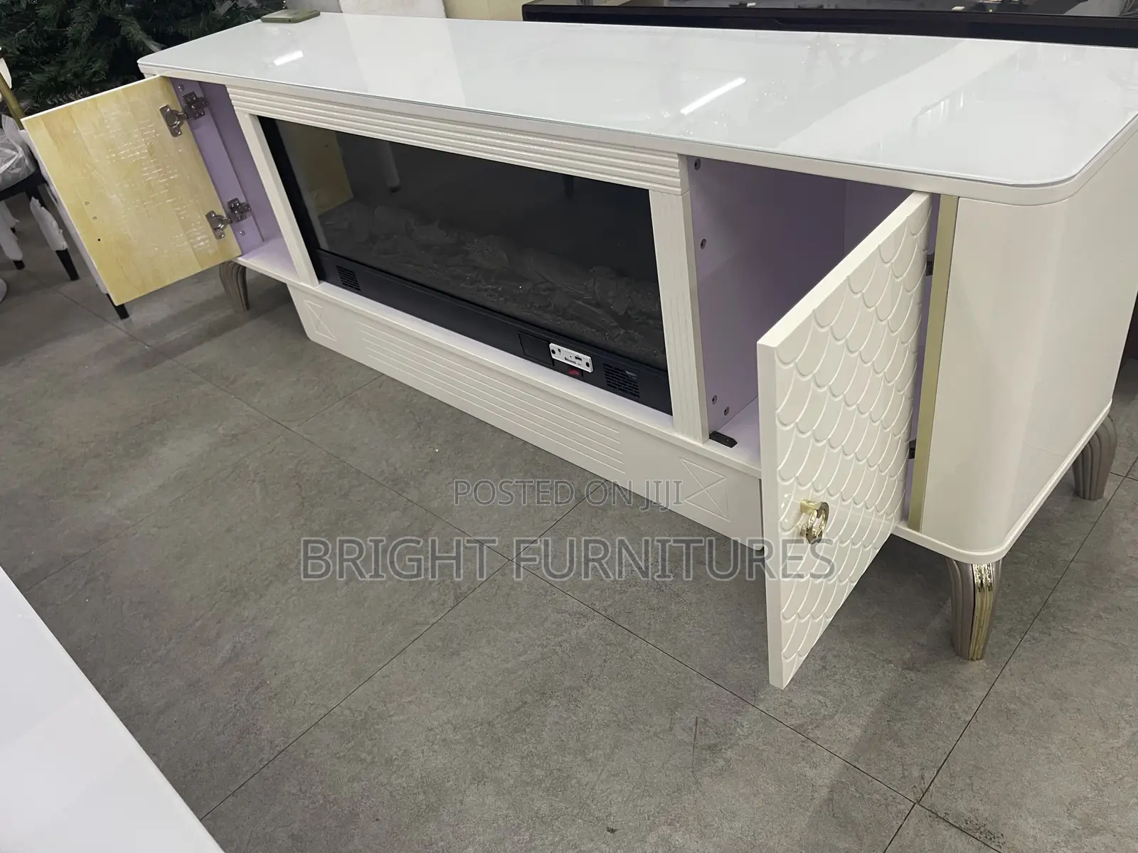 Electronic Wooden Tv Stand With Bluetooth