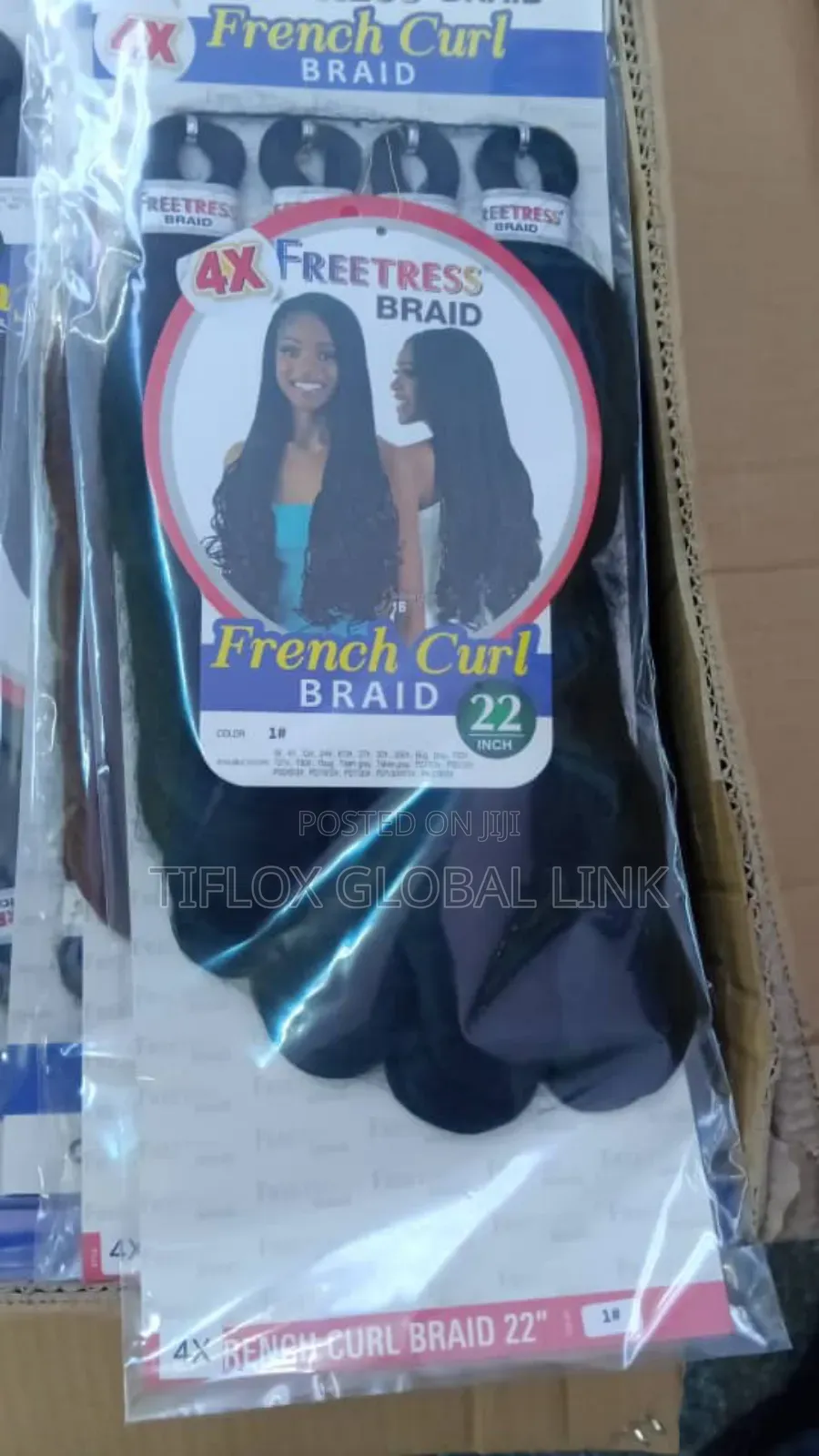 22"French Curly Braid Hair