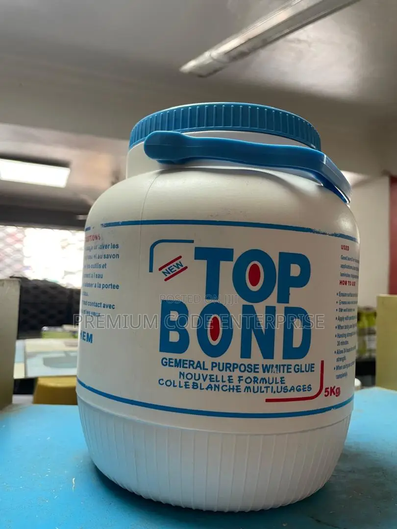 Top Bond White Glue 5kg– Water-Based Adhesive for Wood, Paper Crafts
