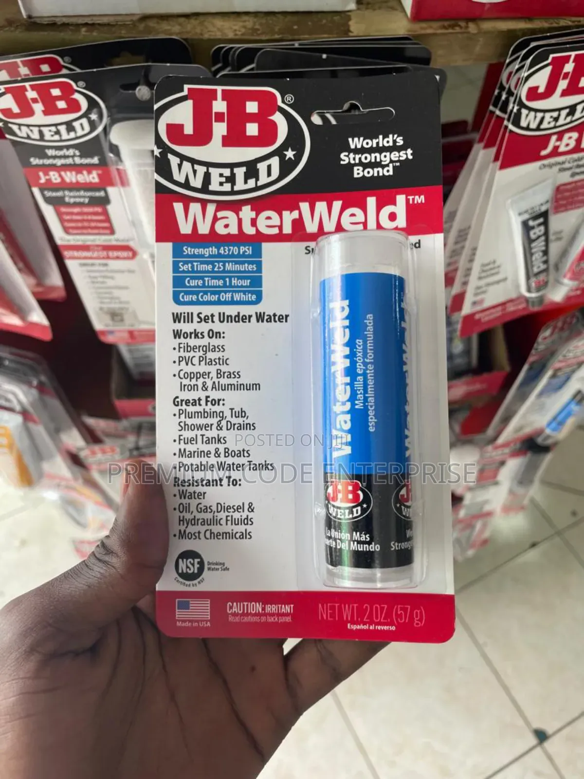 J-B Weld Waterweld Epoxy Putty – Waterproof, Underwater Repair Putty