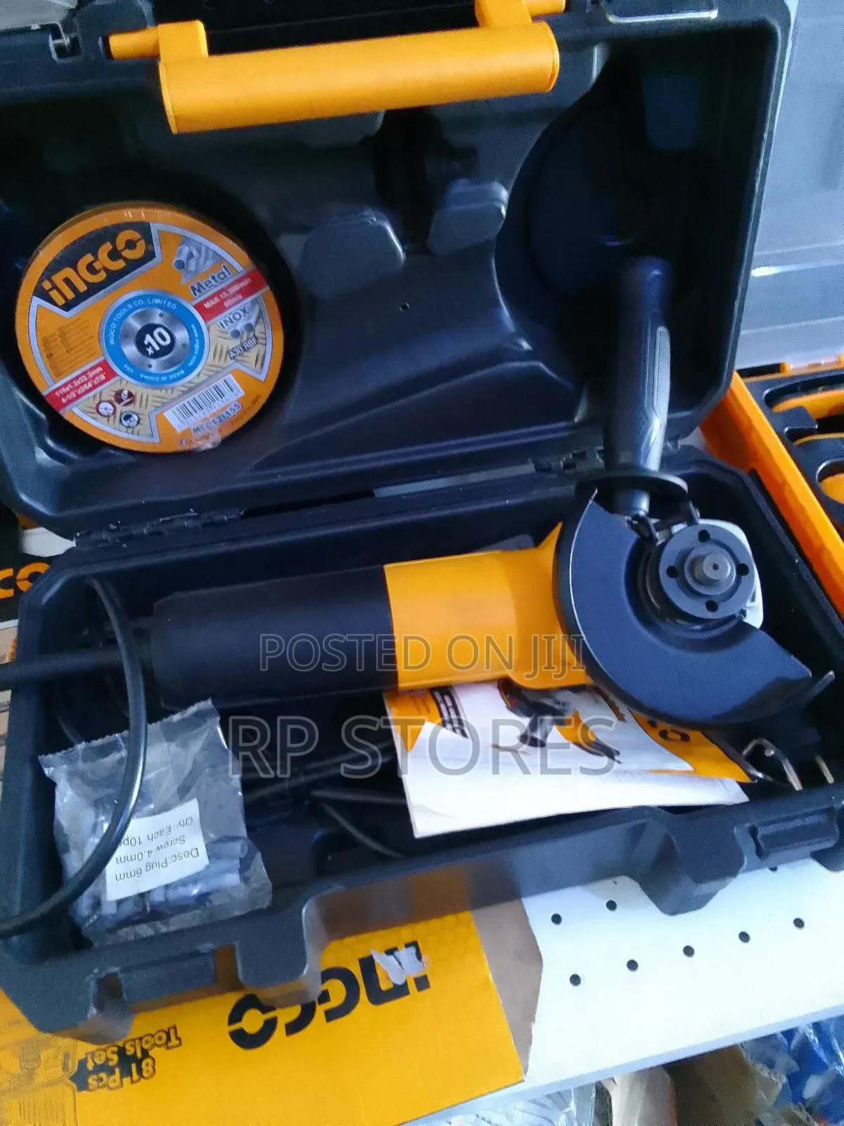 Ingco Angle Grinder 950w With Case and 10pcs Dics