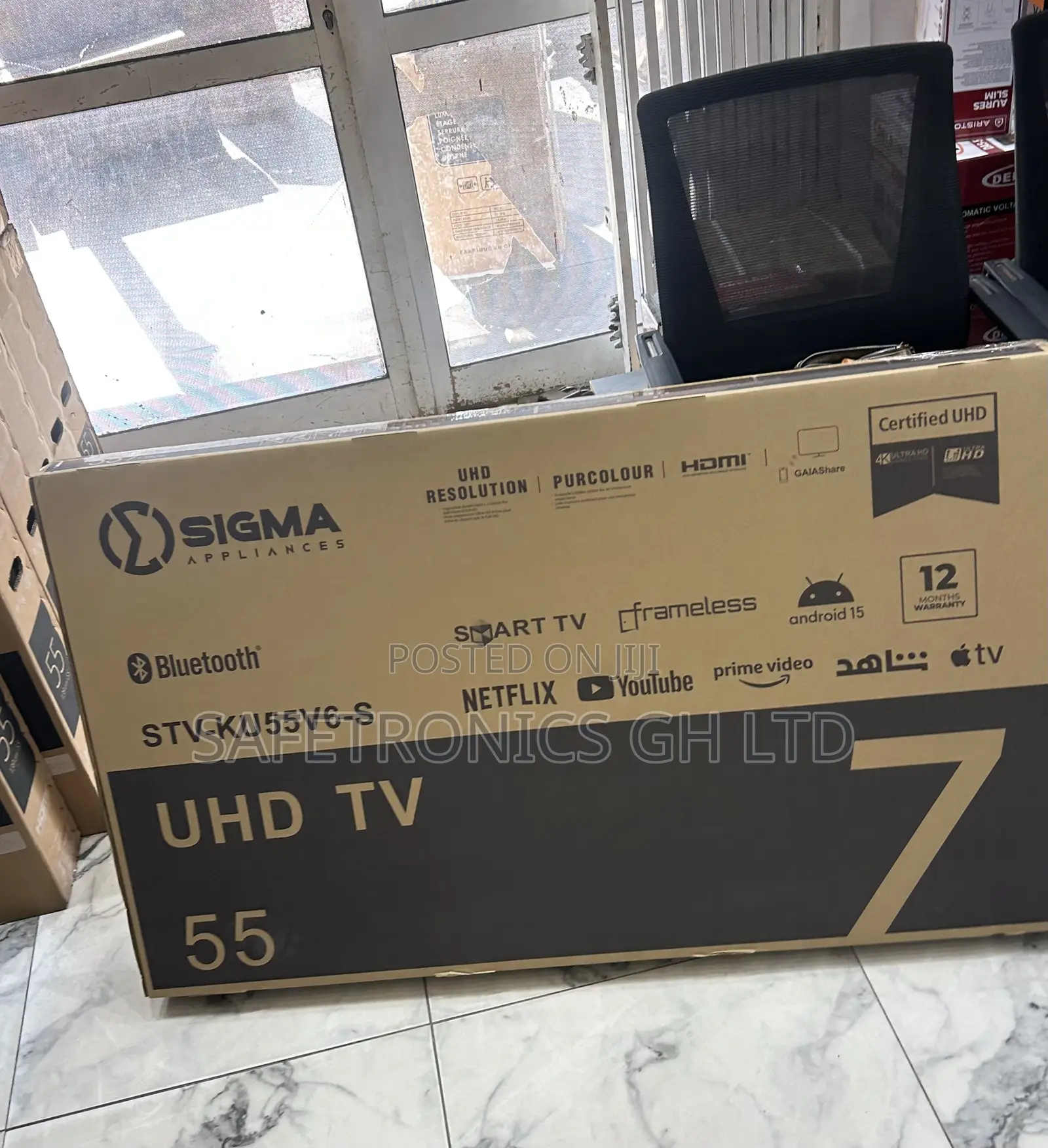 Frameless 55 Inch Smart Led Sleek Digital Satellite Sigma Tv