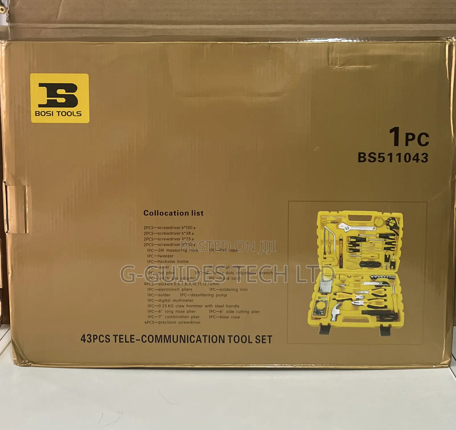 Bosi 43pcs Hardware Tool Kit, 43-piece Tele-communication Tool Set