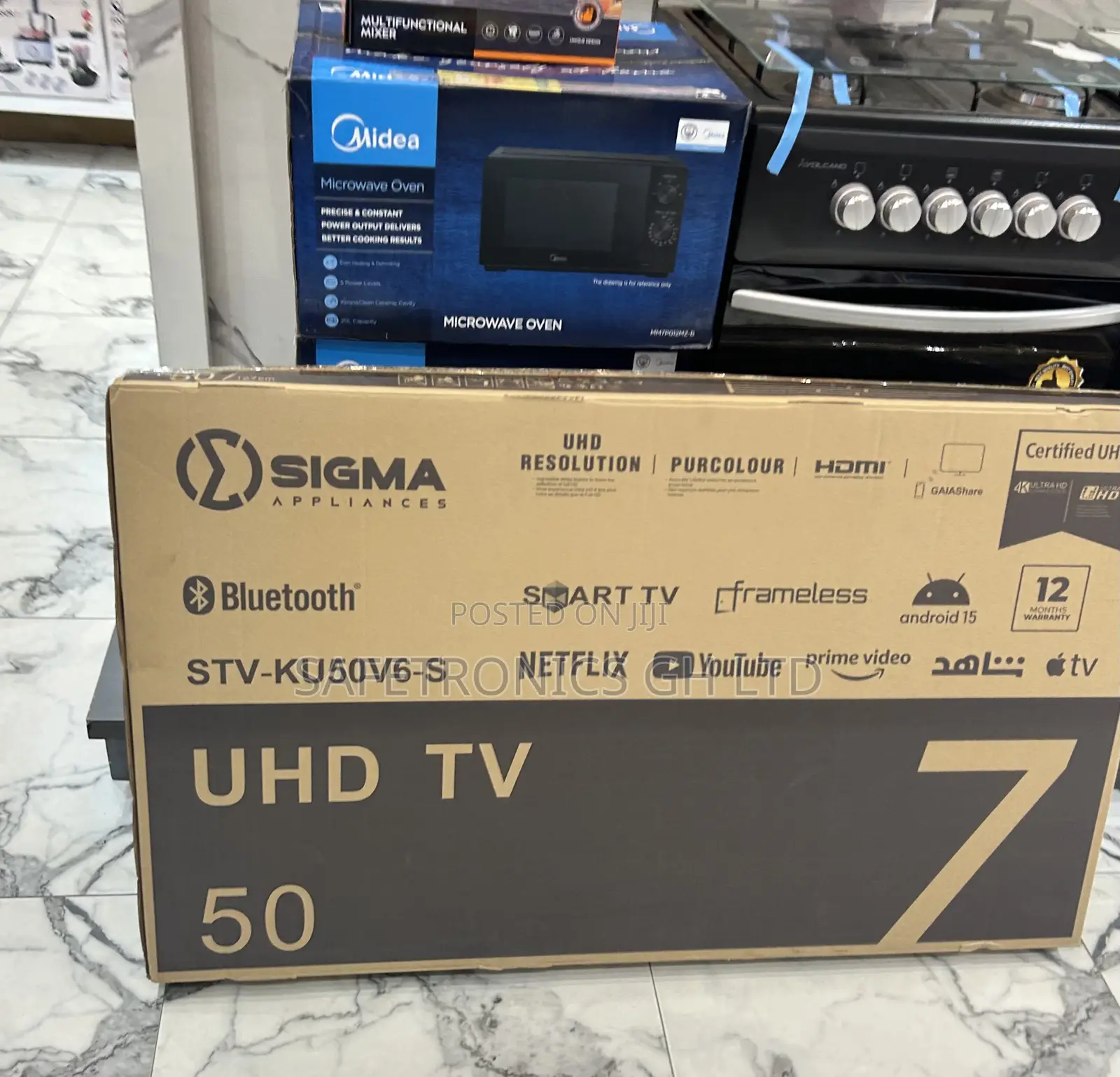 Sealed New Uhd Sleek Frameless 50 Inch Sigma Tv