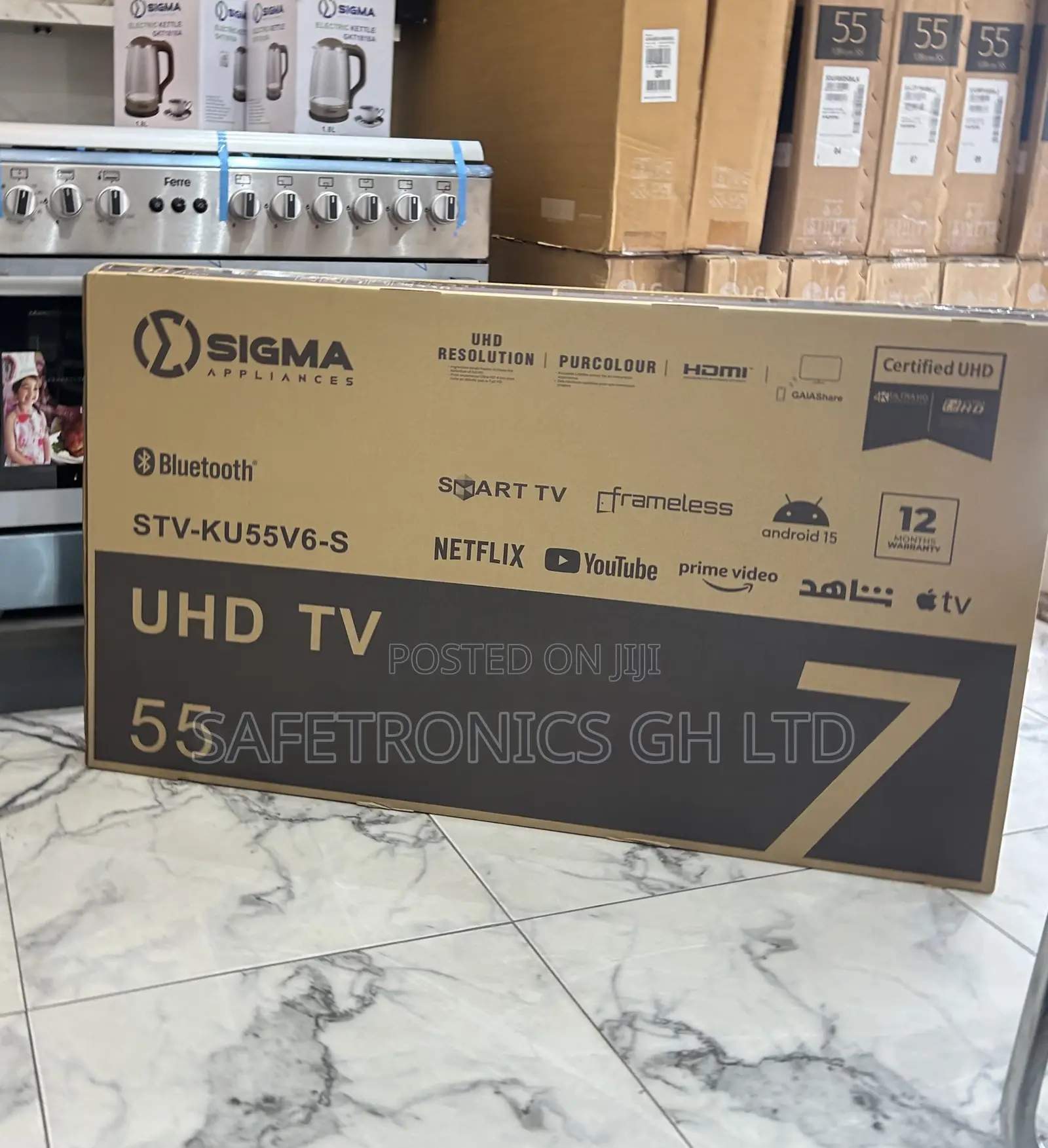 High Clear Sleek Sigma Smart 55 Inch Frameless Uhd Tv