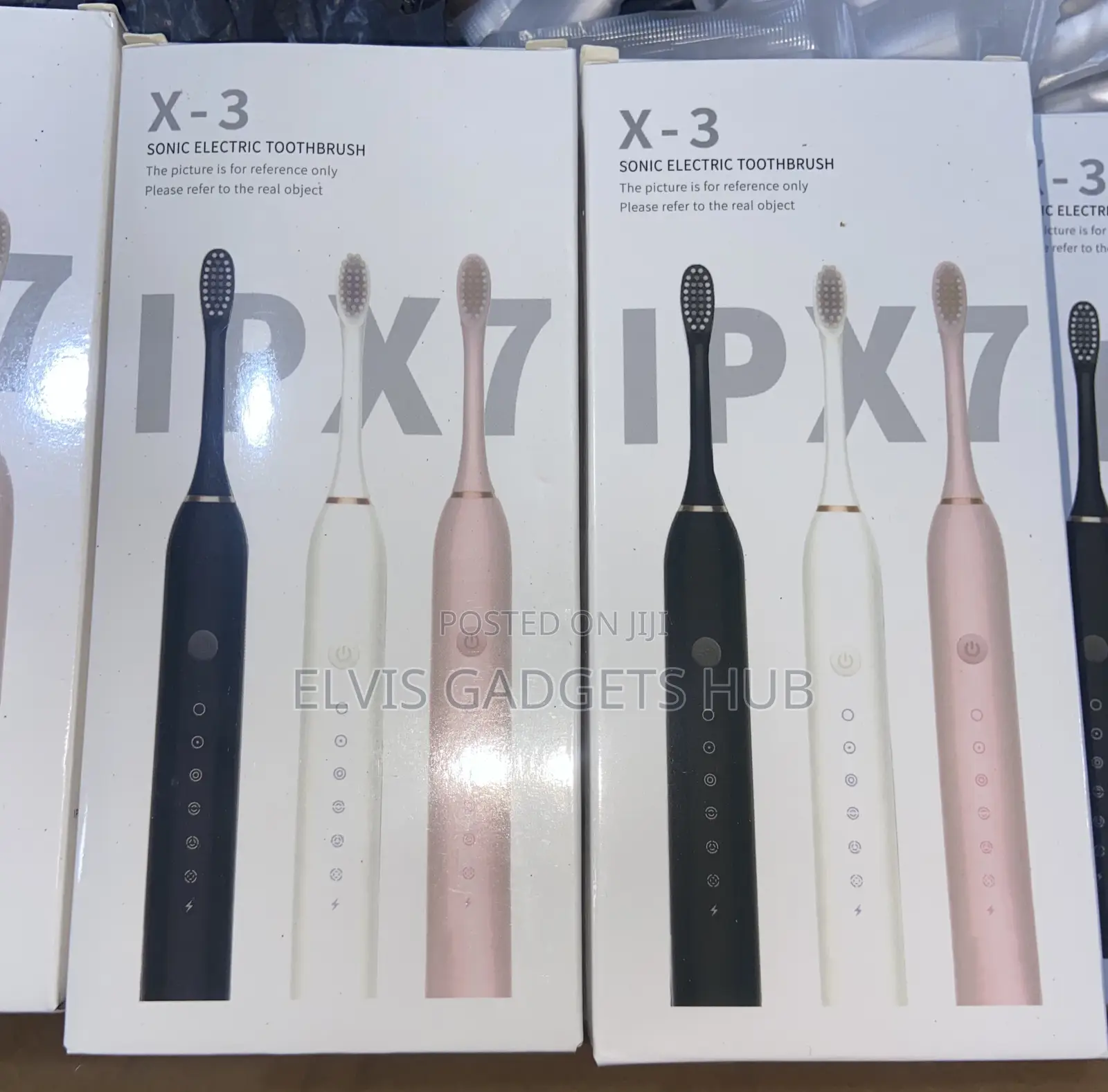 X3 Sonic Electric Toothbrush Ipx-7 Water Resistant With 4 Brushes