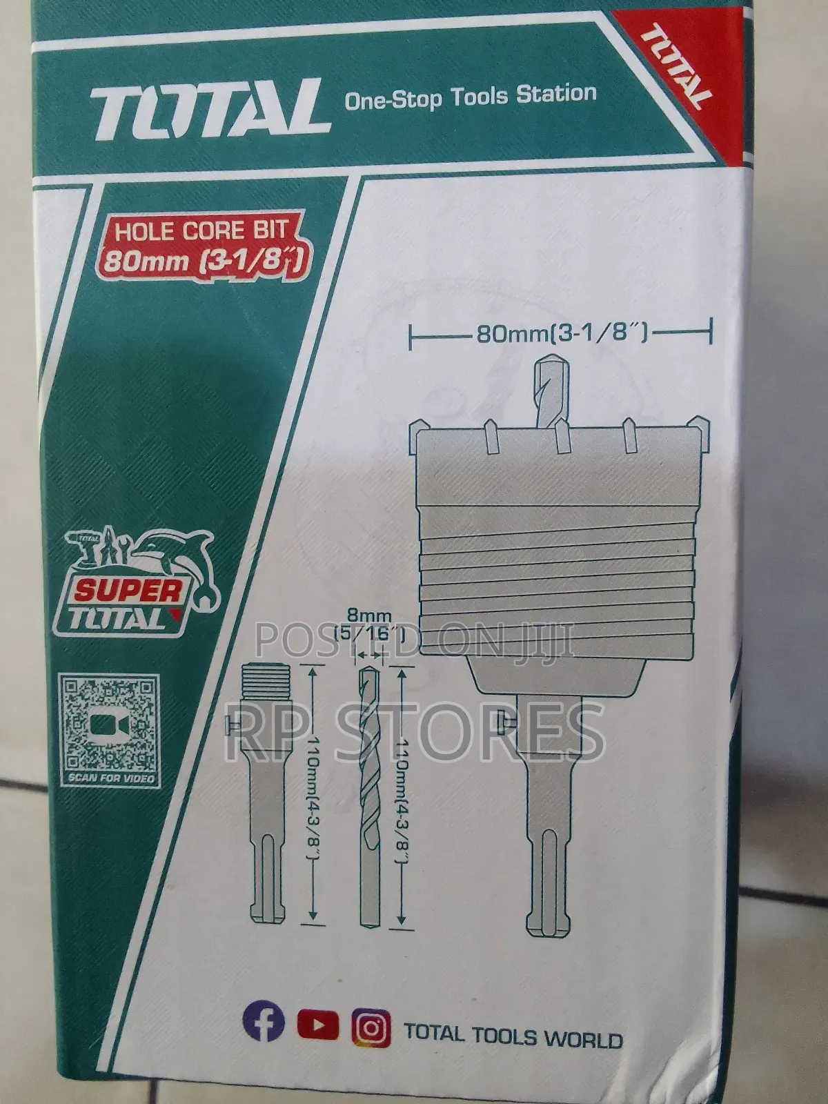 Total Hole Core Bits 80mm(3.1/8")