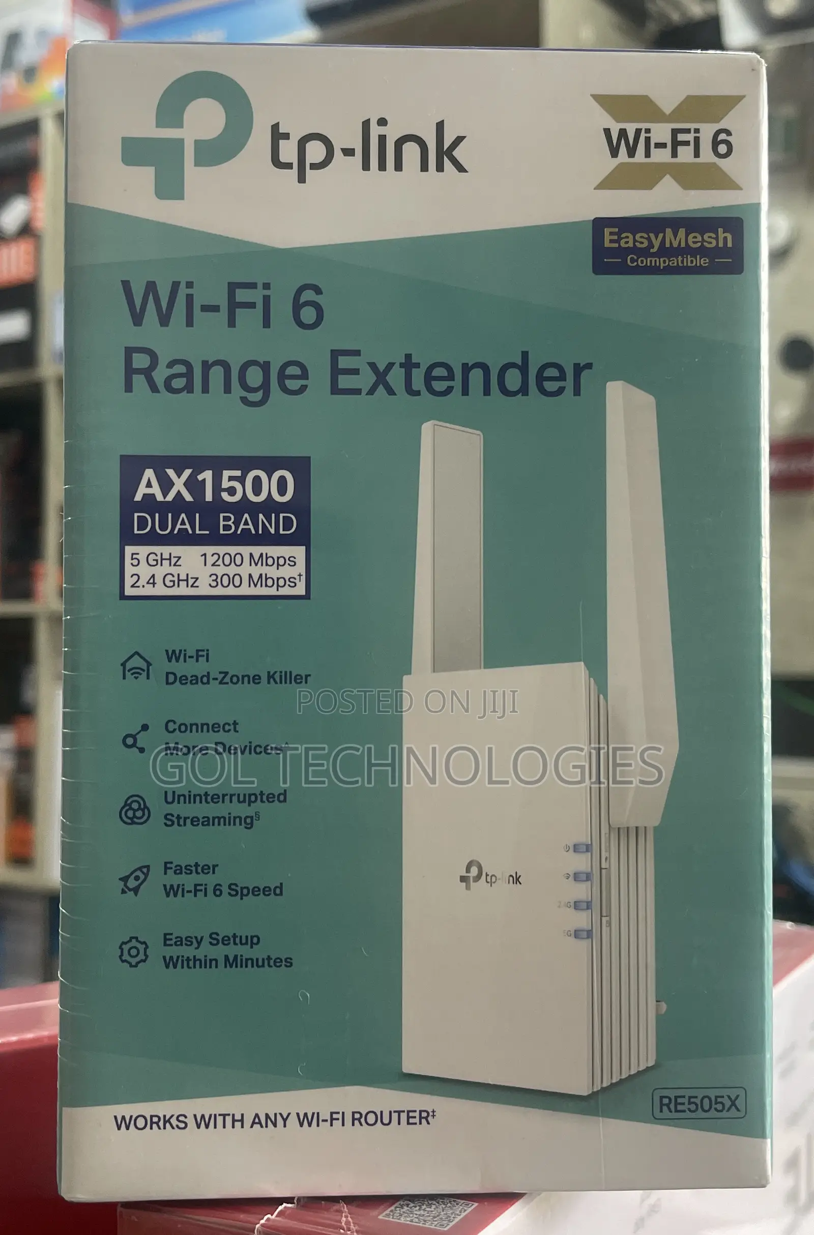 Tp-link Wi-fi 6 Range Extender Easymesh Ax1500 Dual Band Re505x