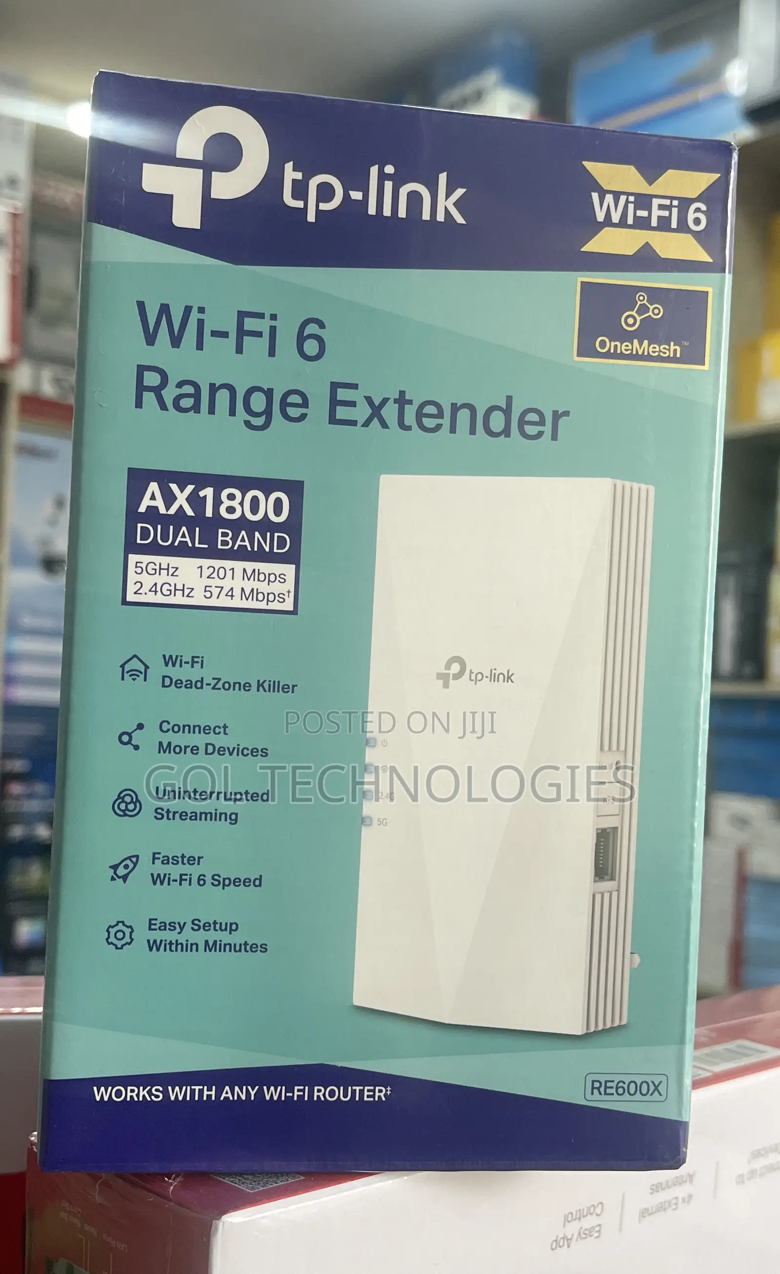 Tp-Link Wi-Fi 6 Range Extender Ax1800 Dual Band Mesh Extender Re600x