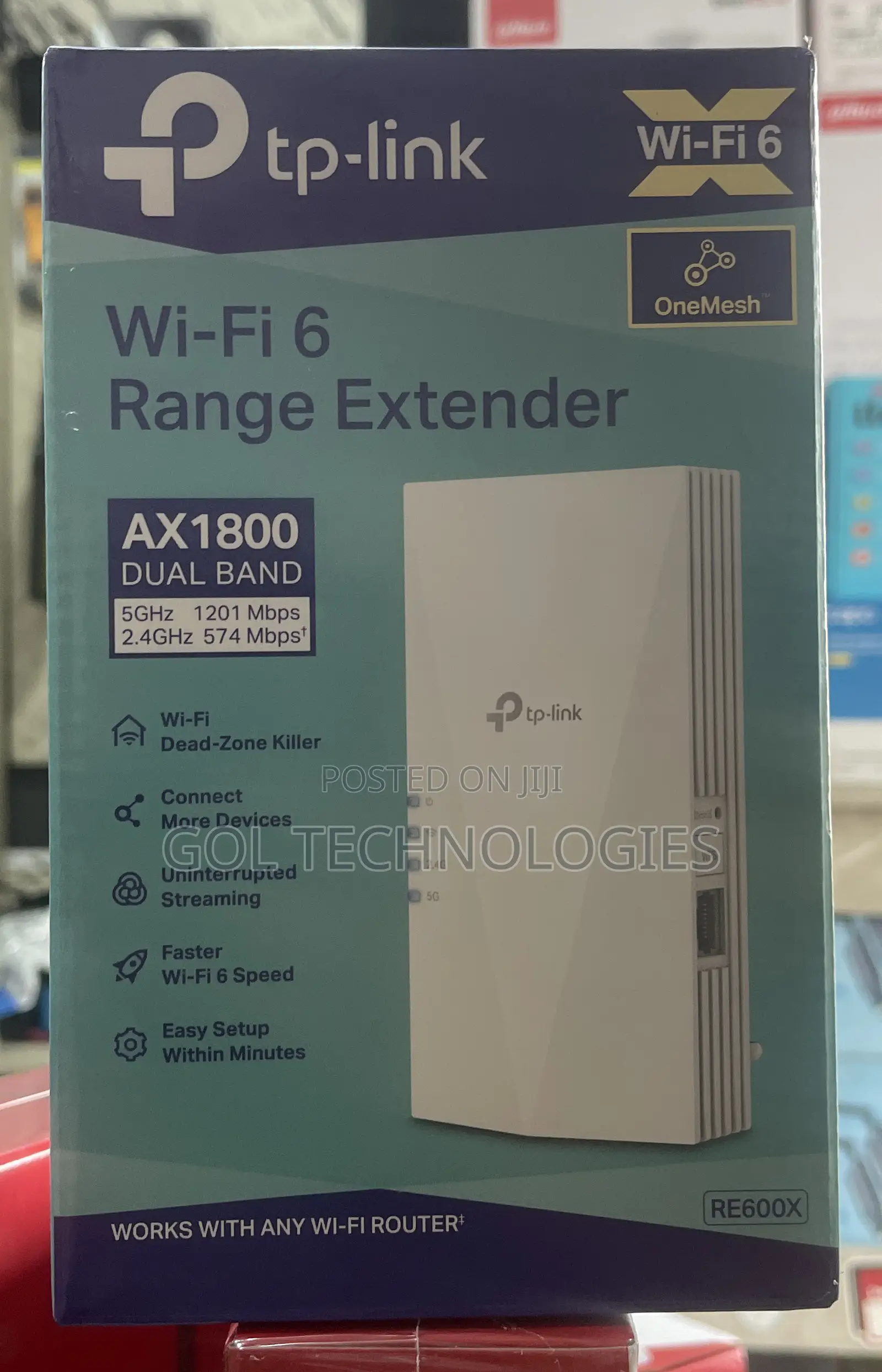 Tp-Link Wi-Fi 6 Range Extender Ax1800 Dual Band Mesh Extender Re600x