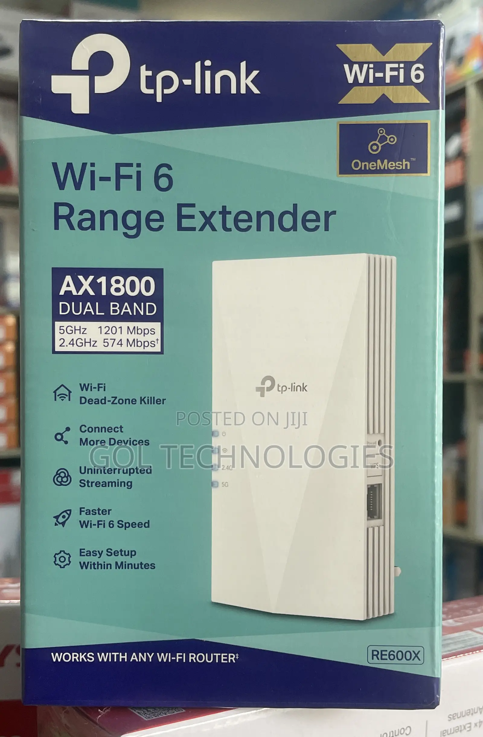 Tp-Link Wi-Fi 6 Range Extender Ax1800 Dual Band Mesh Extender Re600x