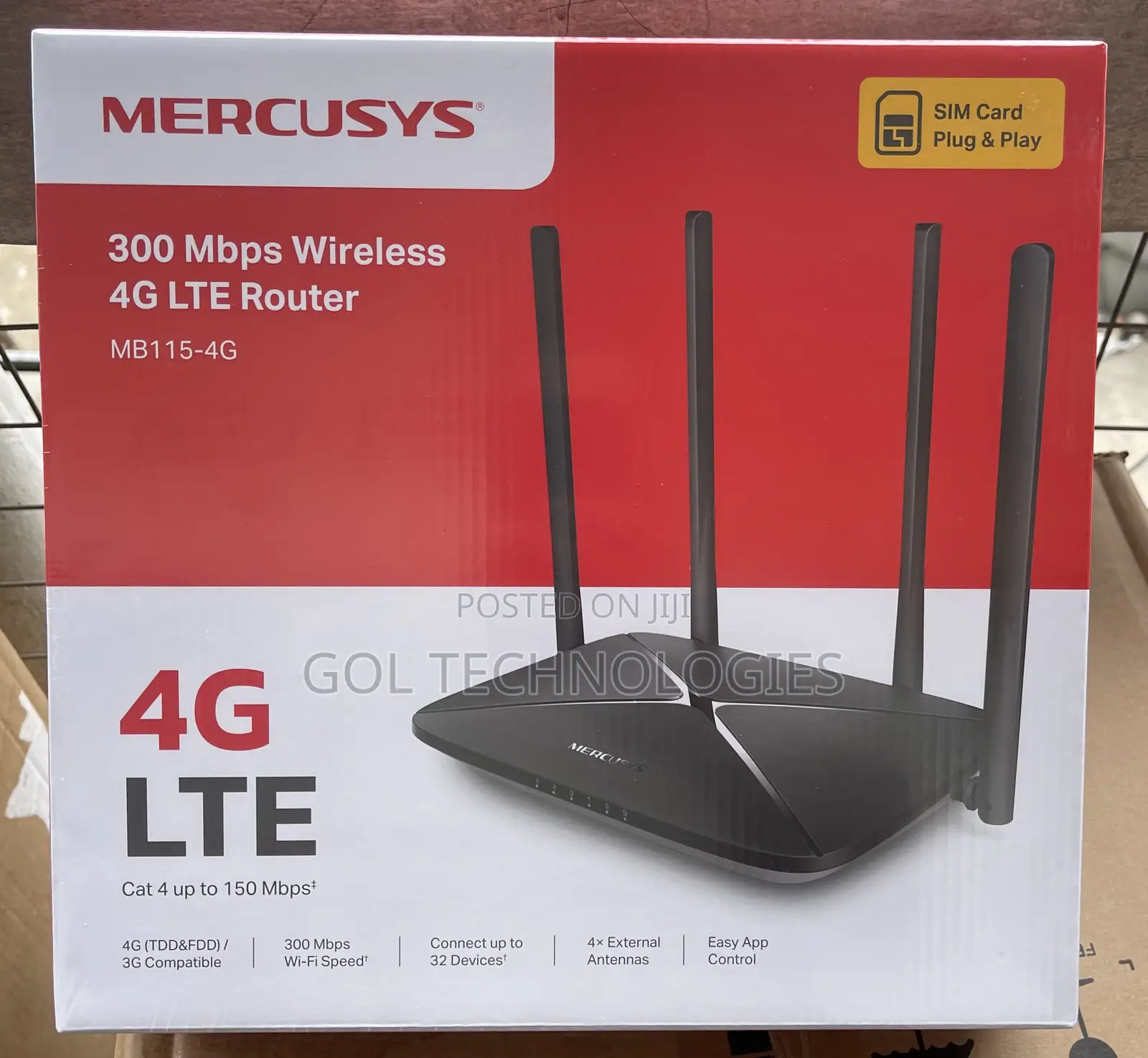 Mercusys 300 MBPS Wireless 4g Lte Router Mb115-4g Sim Card Plug Play