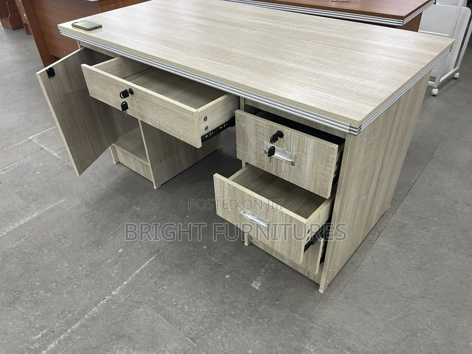 Wooden Office Table With Drawers