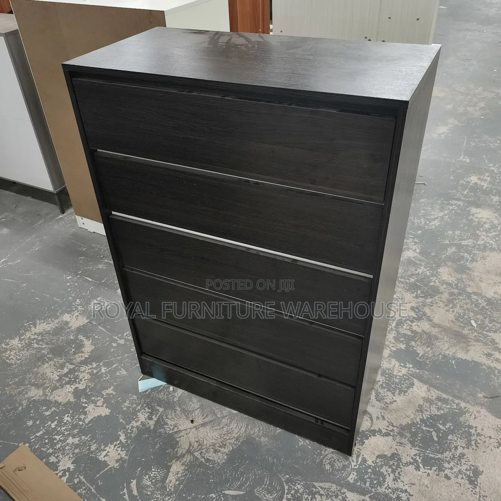 5 Drawers Cabinet. Black Color