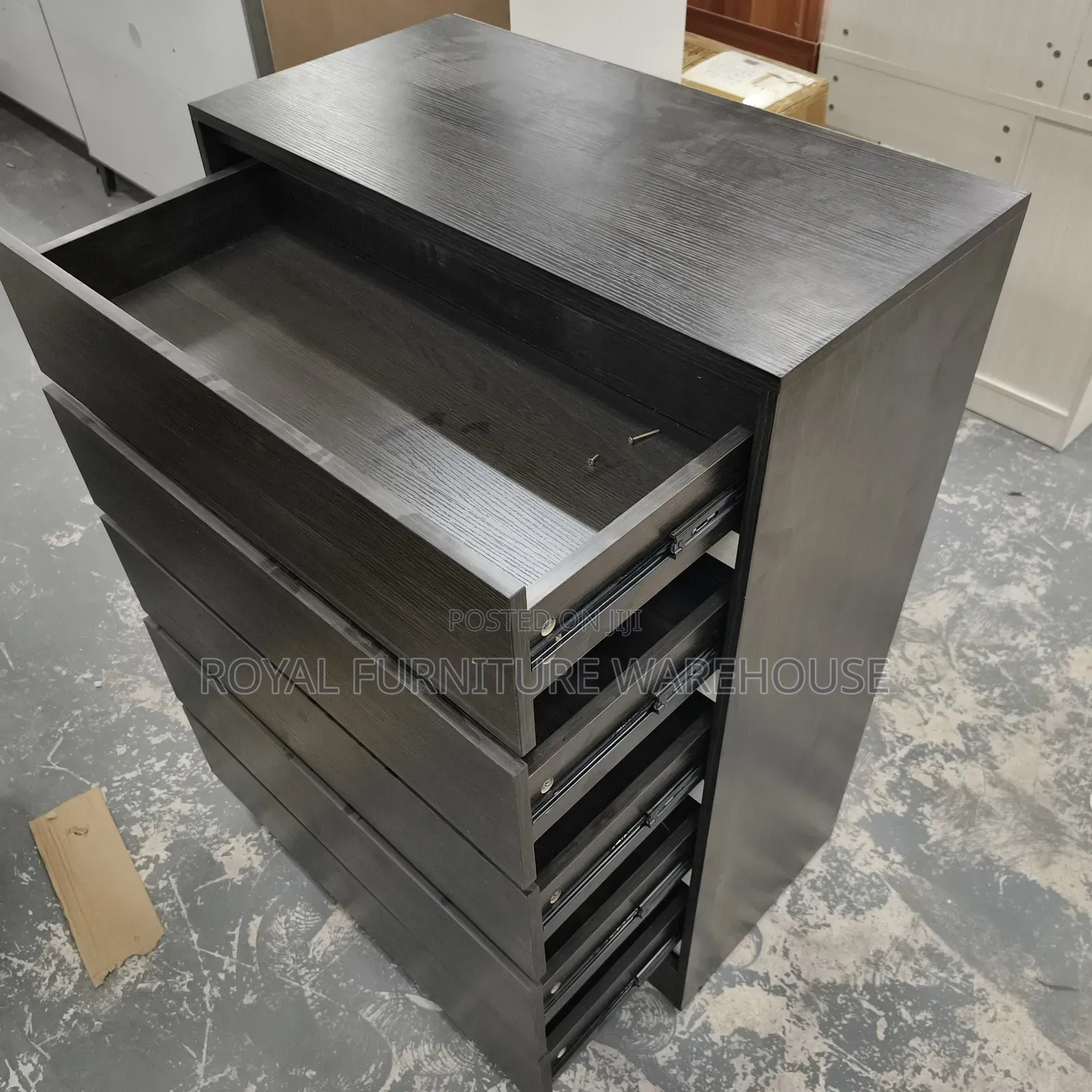 5 Drawers Cabinet. Black Color