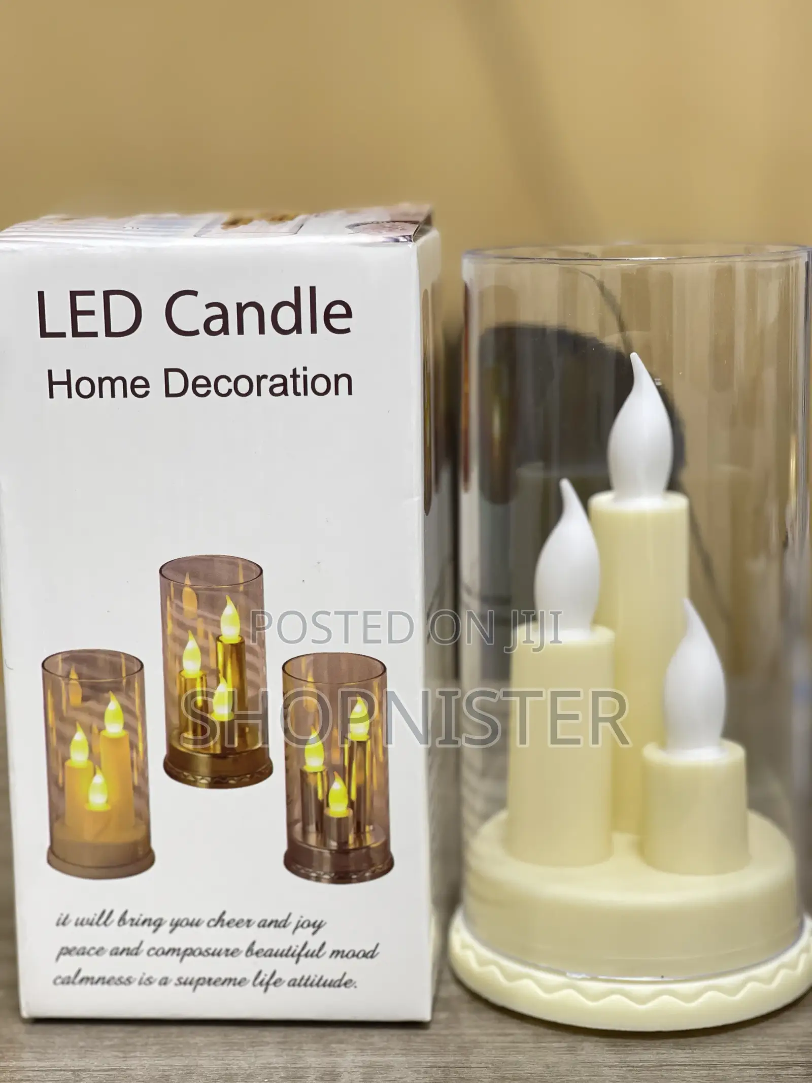 Led Candle Hole Deco With Glass