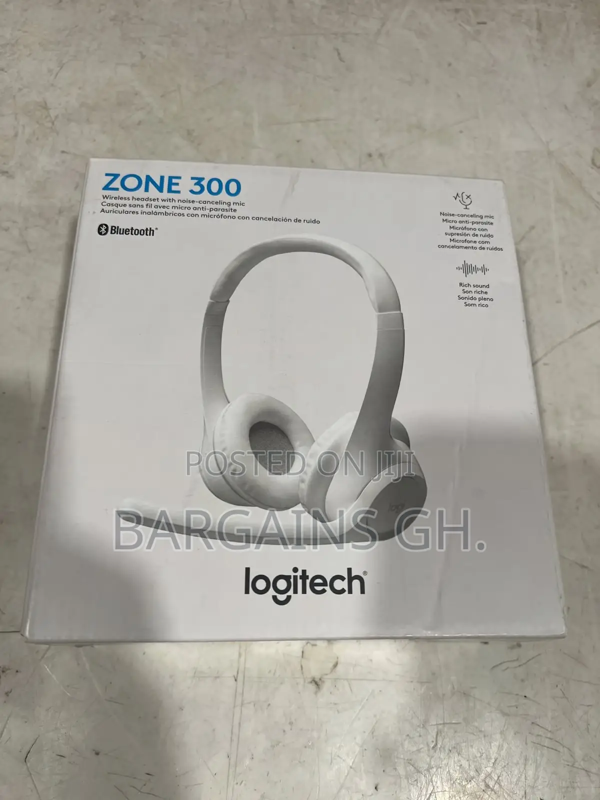 Logitech Zone 300 Noise Canceling Wireless Headphone (Pink And White)