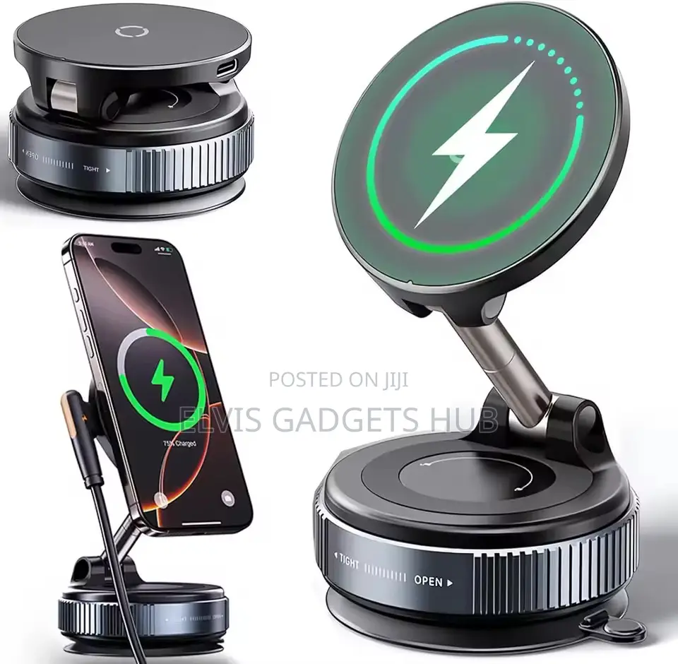 Vacuum Suction 15w Wireless Charging Phone Holder Mount