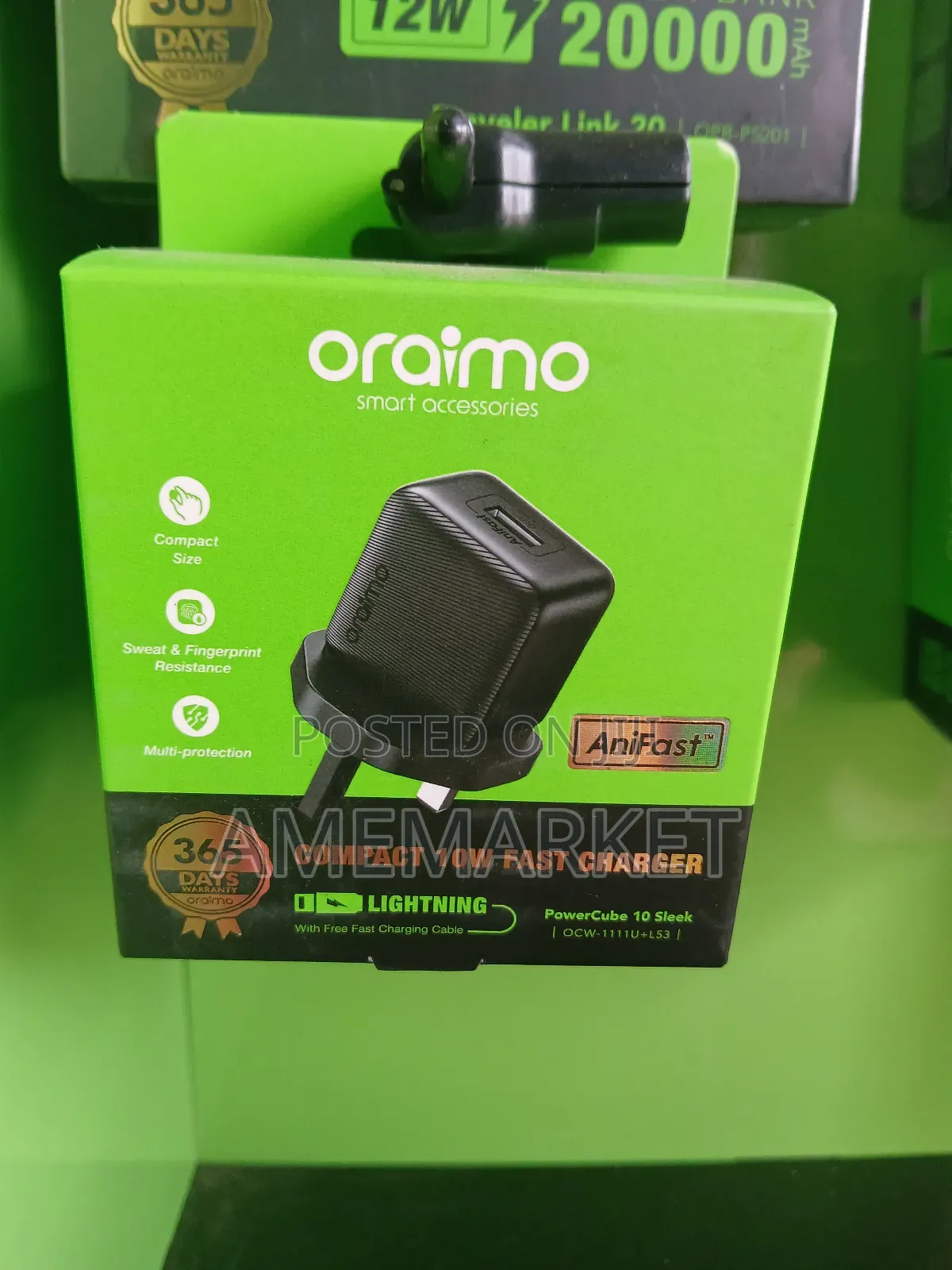 Oraimo Anifast 10w Lightning iPhone Compact Fast Charger