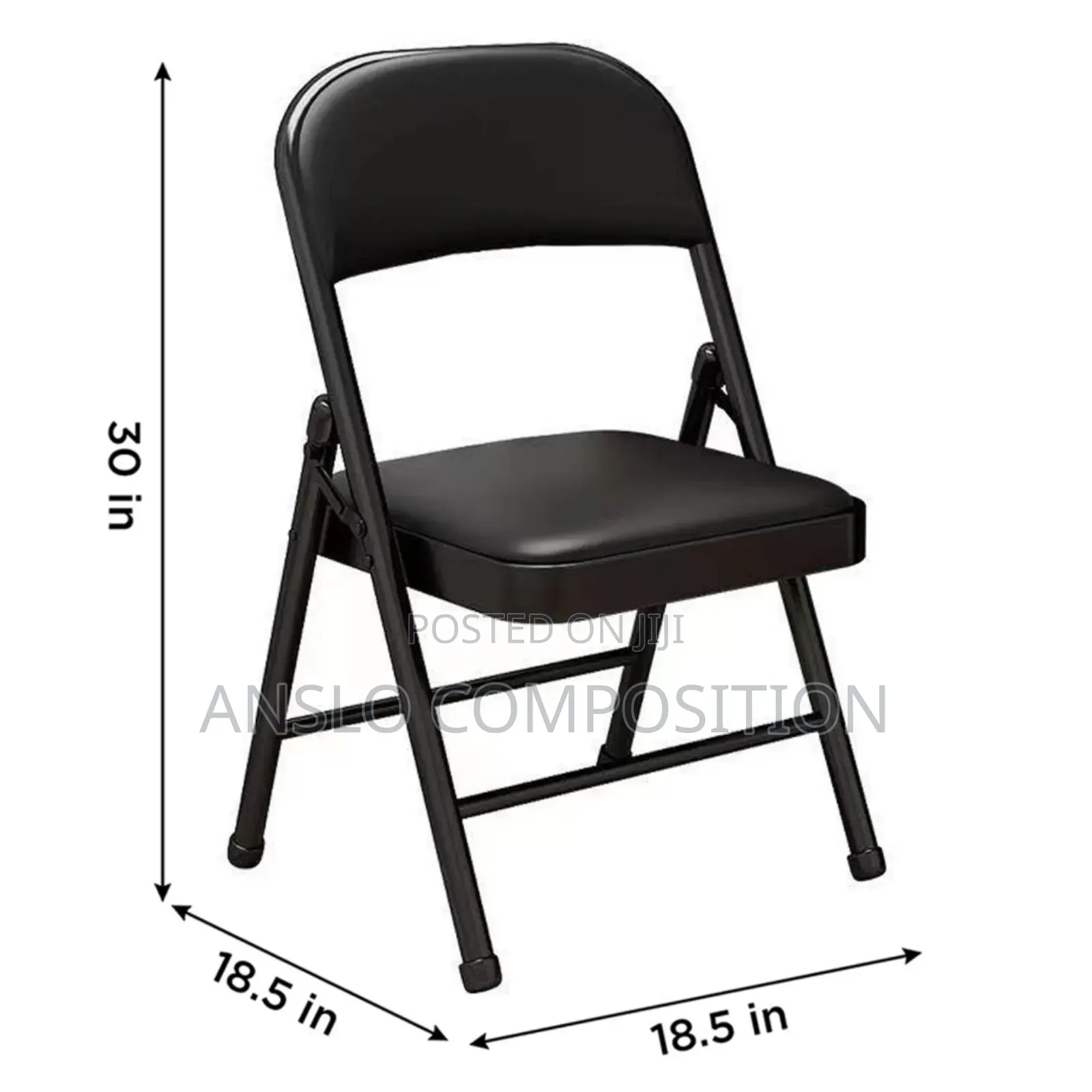 Black Leather Foldable Chair