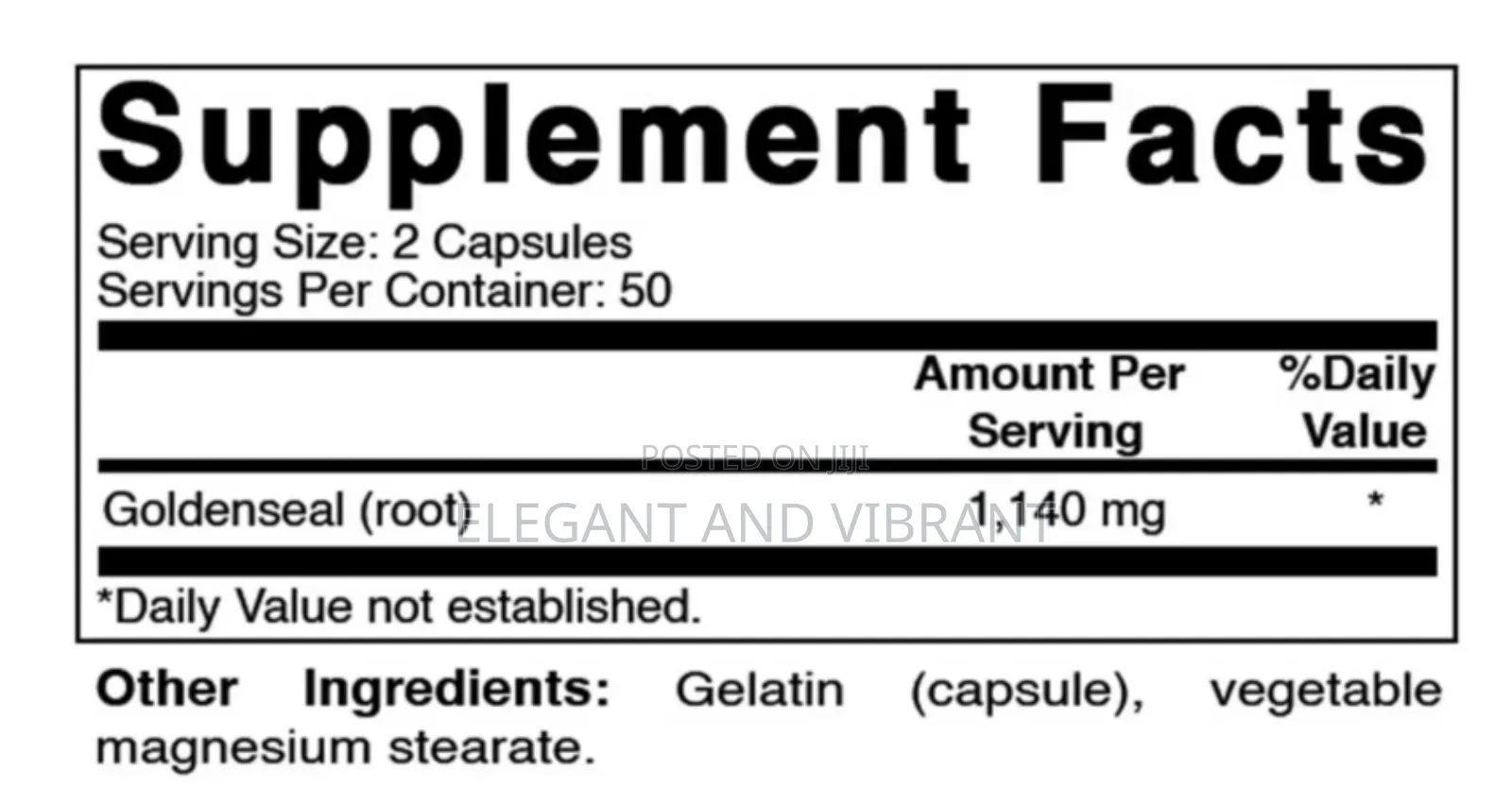 Goldenseal Root 570 Mg 100 Capsules