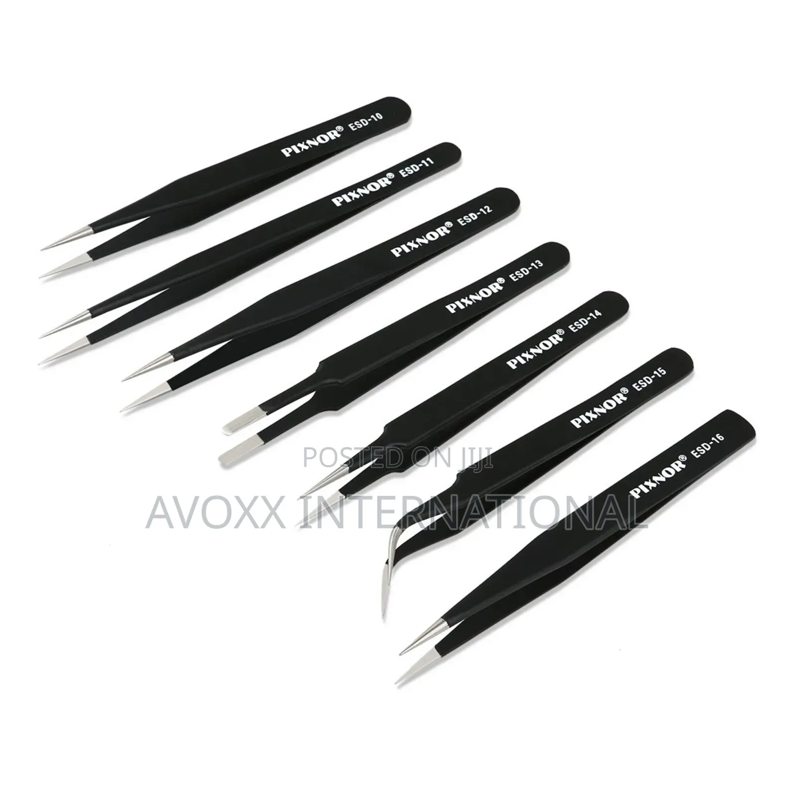 Pixnor Precision Tweezer Set - 7pcs Anti-static Tweezers Set S.Stel