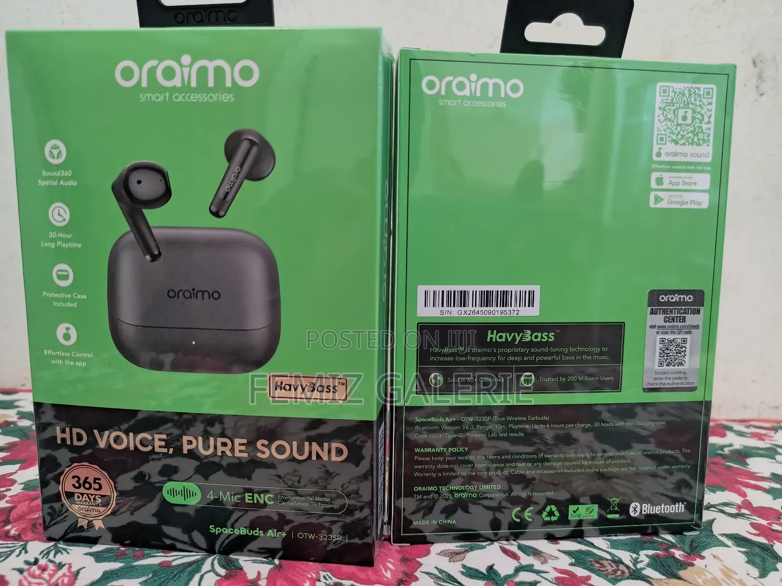 Oraimo Spacebuds Air+ Metallic Texture Ipx4 True Wireless Earbuds