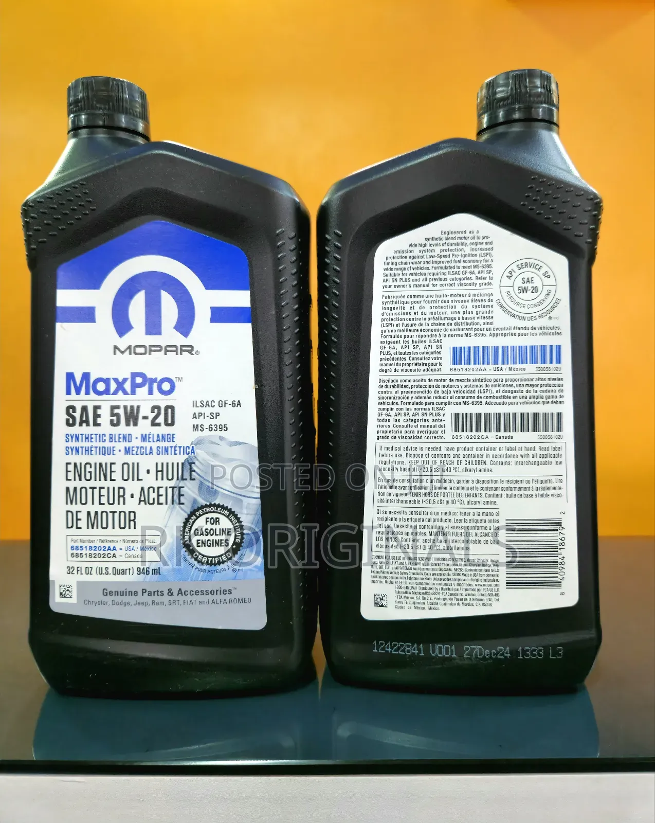 Mopar 5w20 1l Engine Oil Imported From Usa🇺🇸