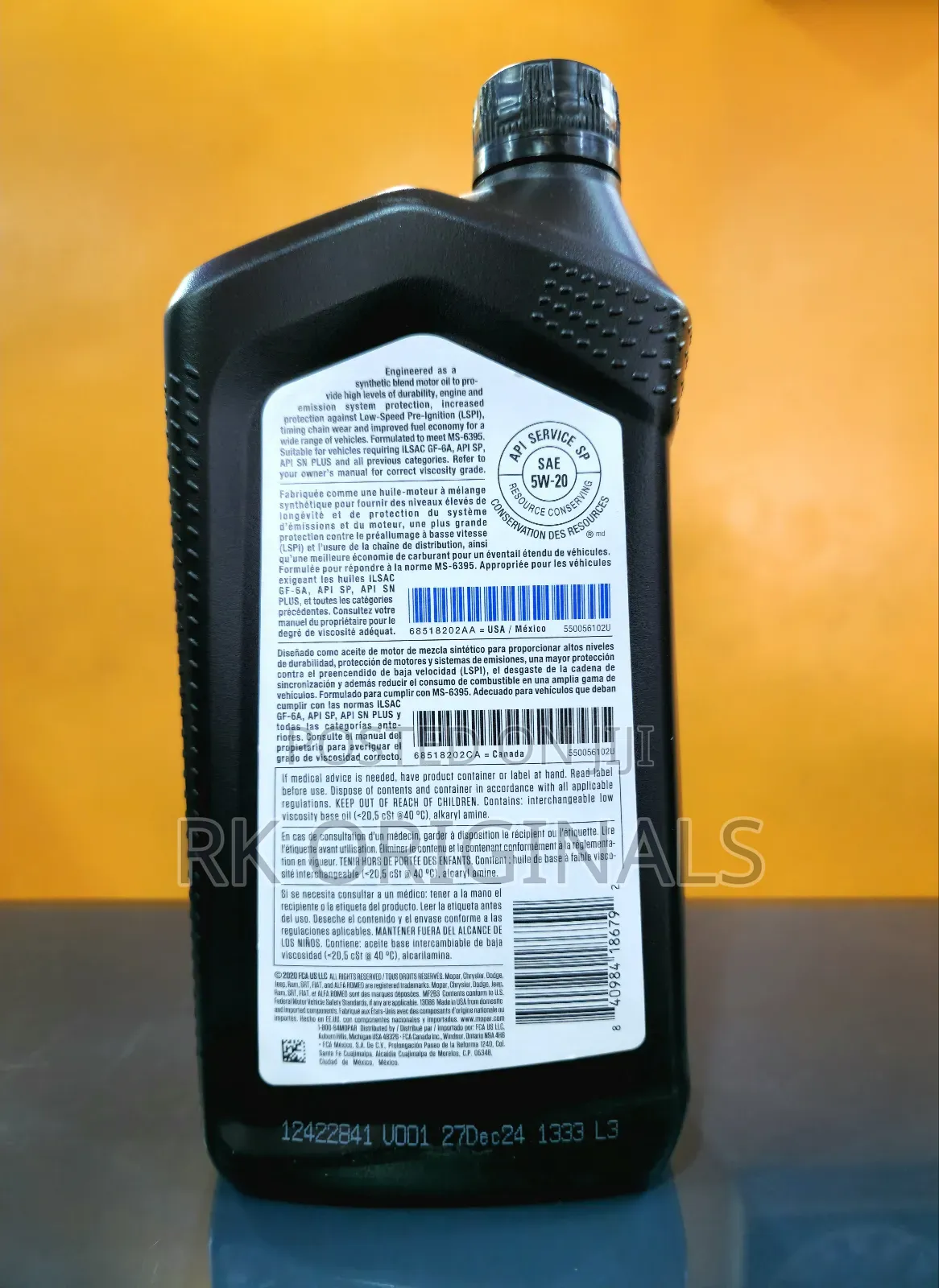 Mopar 5w20 1l Engine Oil Imported From Usa🇺🇸